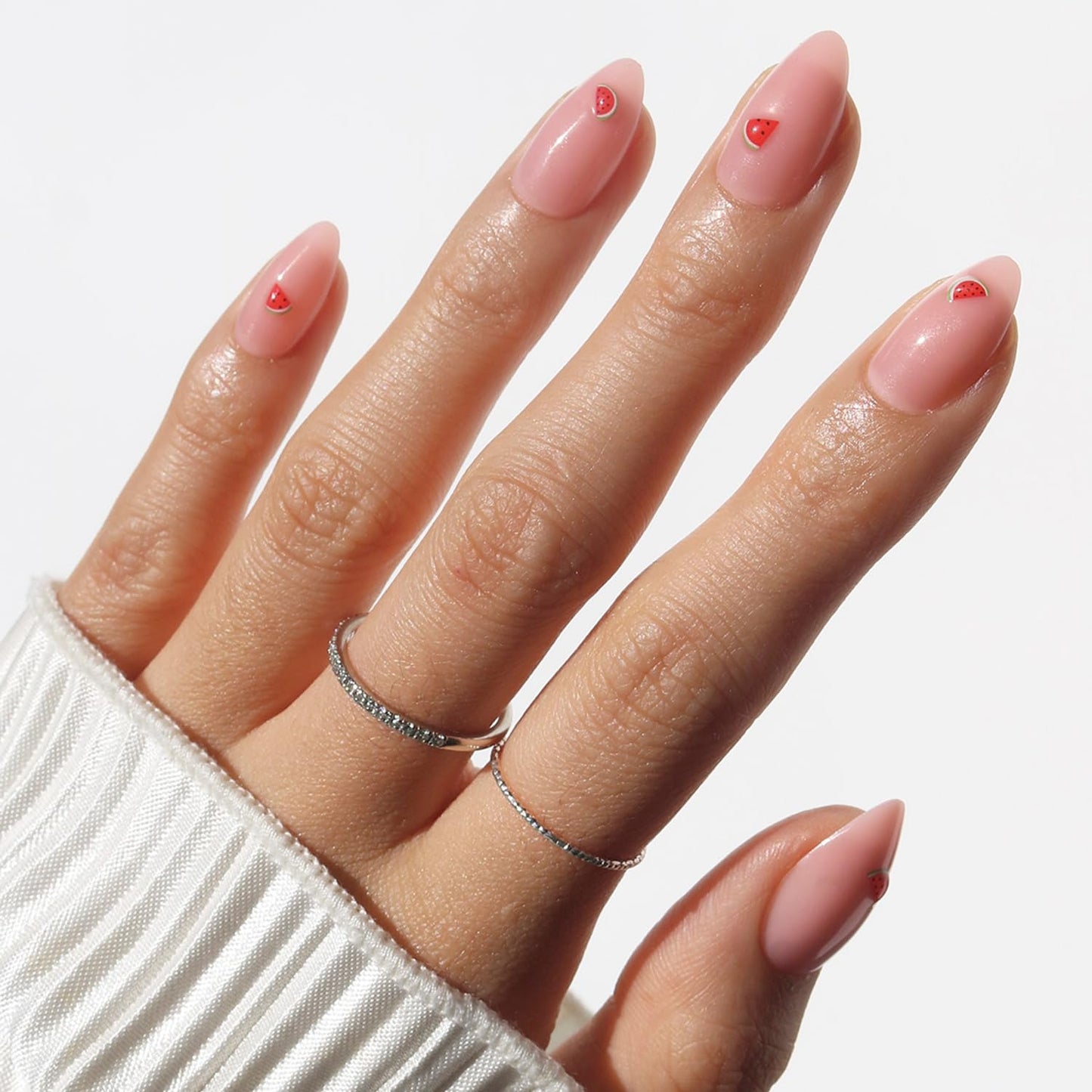 Glamnetic Press-On Nails Bundle - Happy Hour Duo | 2 Short Oval & Almond Fake Nails with Playful Drink-Inspired Accents | Glossy Cafe-Inspired Designs | Durable, Salon-Quality Nail Kits