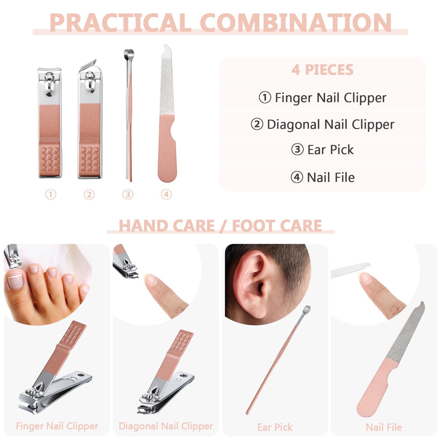 Geosar 12 Sets Manicure Gifts Bulk Nail Clippers Pedicure Kit Stainless Steel Professional Pedicure Grooming Kits Nail Care Tools with Travel Case for Women Men Hand Foot Birthday(Multi Colors)