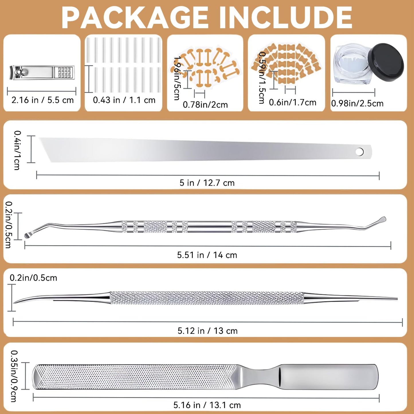 AD ADASTONE Ingrown Toenail Treatment Kit - 16Pcs Professional Ingrown Toenail Corrector with Strips, Patches & Pads - Medical Grade Ingrown Toenail Removal Tool for Painless Pedicure Recovery