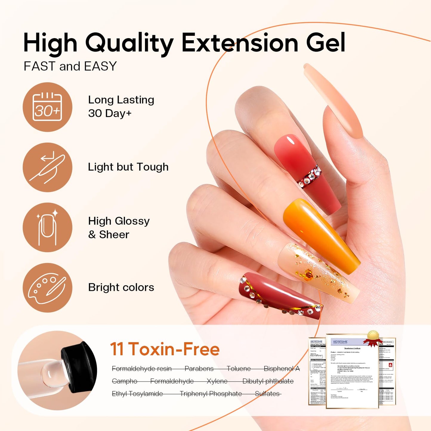 Morovan Poly Nail Gel Kit: 32 Colors Classics Tones Complete Extension Gel Nail Kit with UV Lamp Slip Solution Builder Manicure Tools for Starter DIY Salon Use 2025 Fall