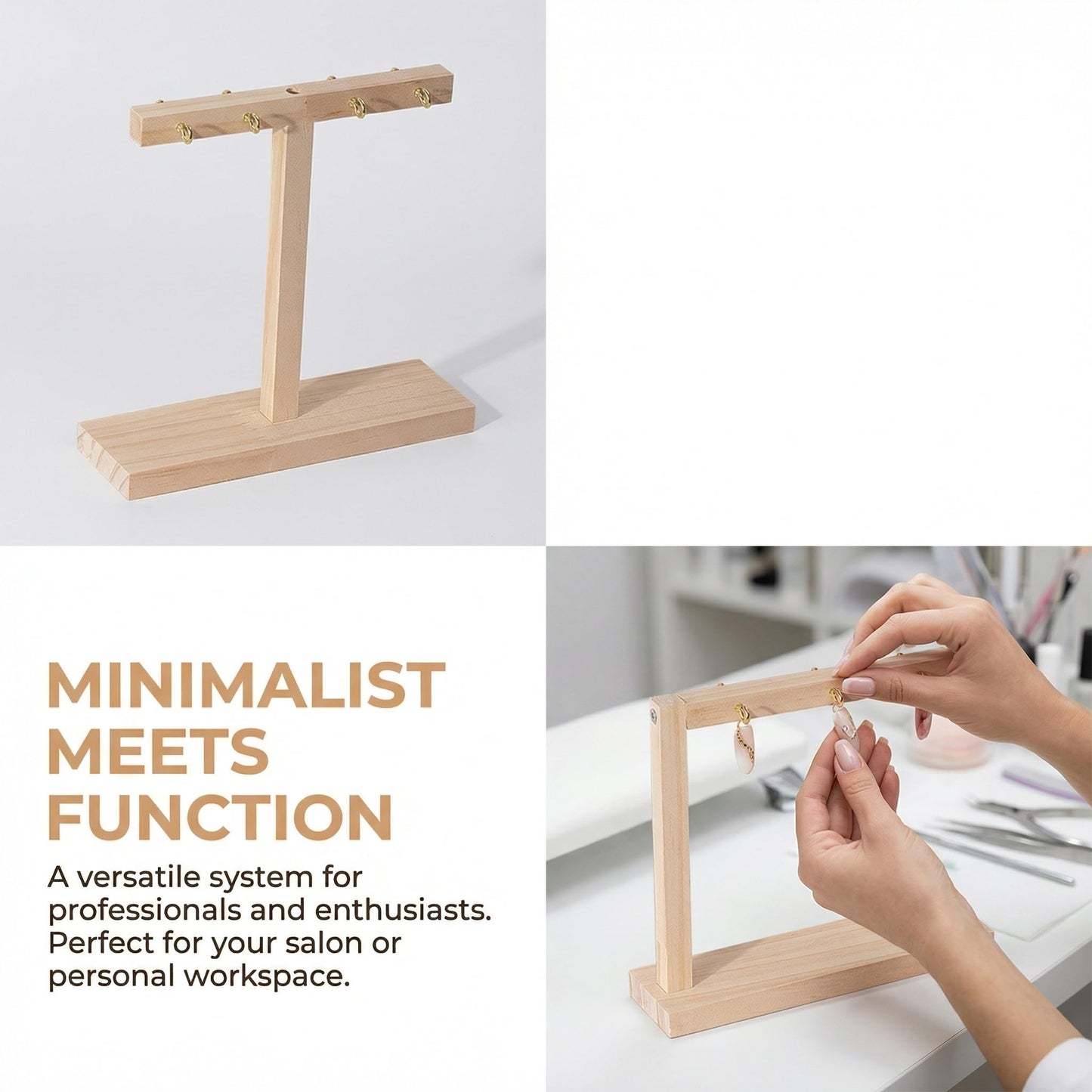 Teruyol Nail Swatch Sticks Display Stand Storage Manicure Tool Gift Organizer Rack for Women Home False Nails Sample Tips, T 19.8x6x19.5cm