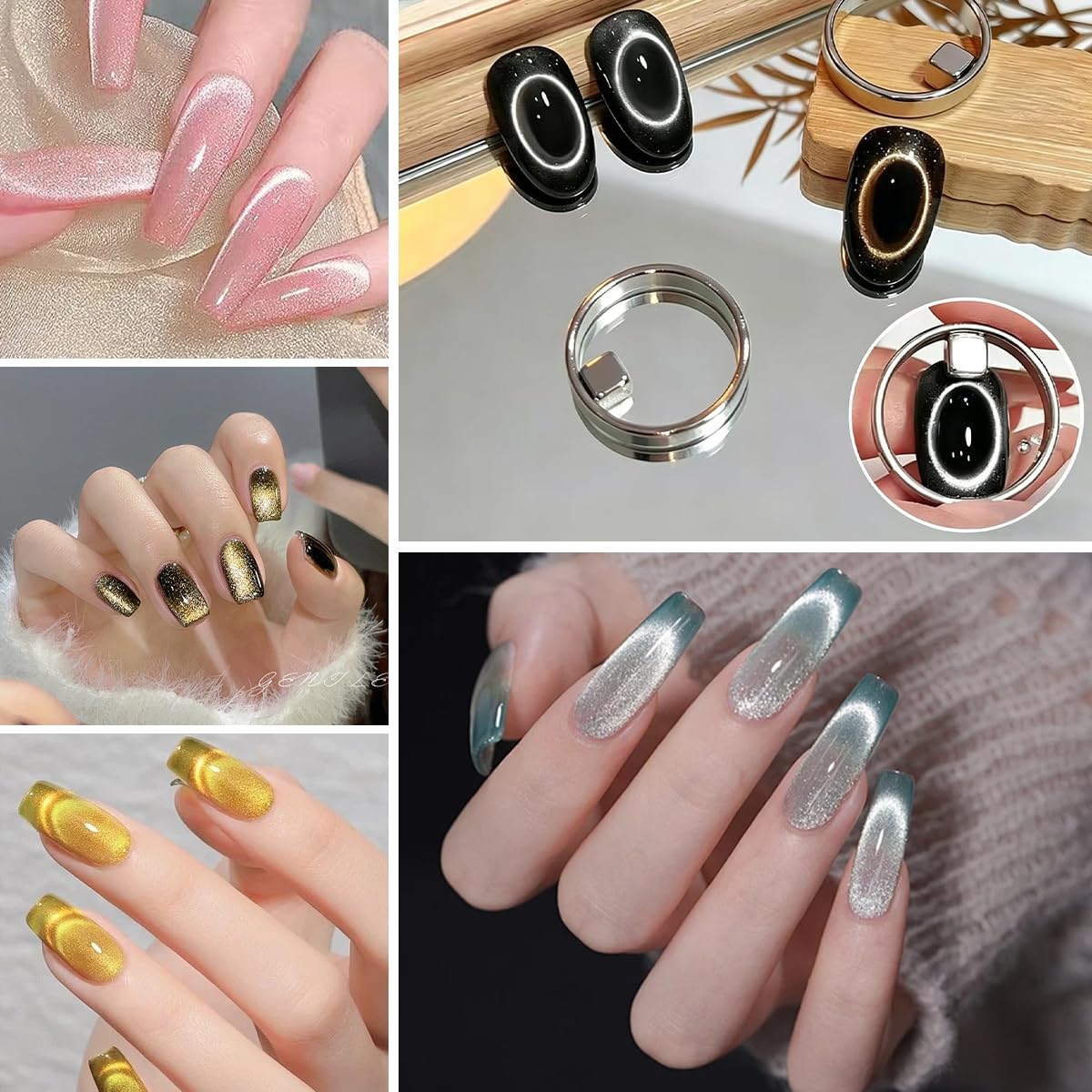 Ring Magnet for Nails, Cat Eye Nail Magnet Tool, Nail Art Magnet for Cat Eye Polish, Magnetic Tool for Wide Beam French Design, Portable Circular Magnet for DIY Manicure