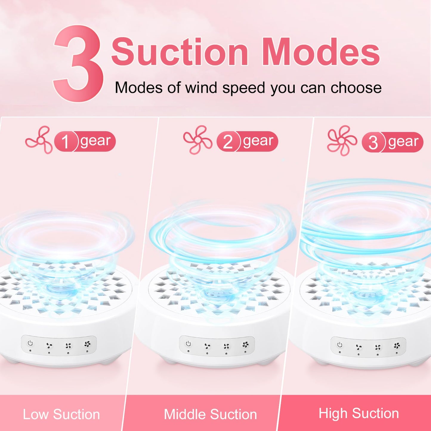 Professional Nail Dust Collector, Quiet Nail Vacuum Cleaner Machine with Reusable Filter, Powerful Suction Nail Tech Dust Fan for Acrylic Gel Nails Art Polishing, Manicure Pedicure Salon Home Use
