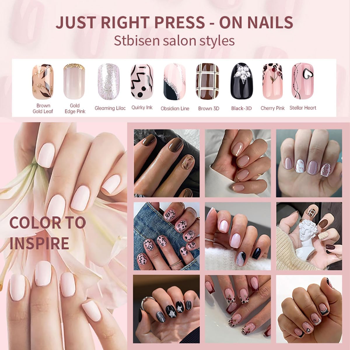 French Press On Nails Short Square, Pink Fake Nails with Leopard French Tips and Cherry Garnish Designs, Glossy Gel Finish Acrylic Press On Nails, Thick Natural Glue On Nails Kit, Leopard Cherry