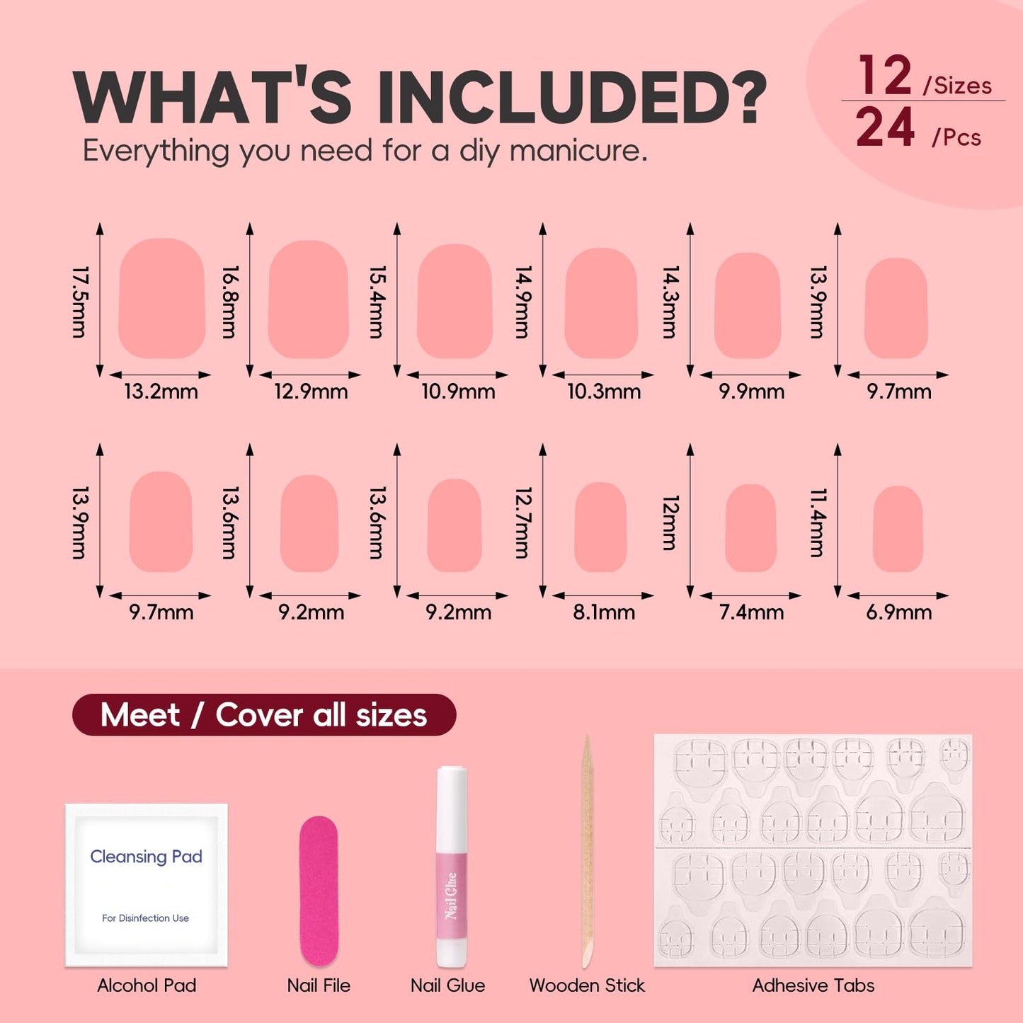 HOSAILY Nude Pink Cat Eye Press on Nails Short Square Fake Nails with Magnetic Shimmer Sparkle Design, 24pcs Glossy Soft Gel Glue on Nail Coffin, Salon Quality Stick on Nails Press Ons for Women