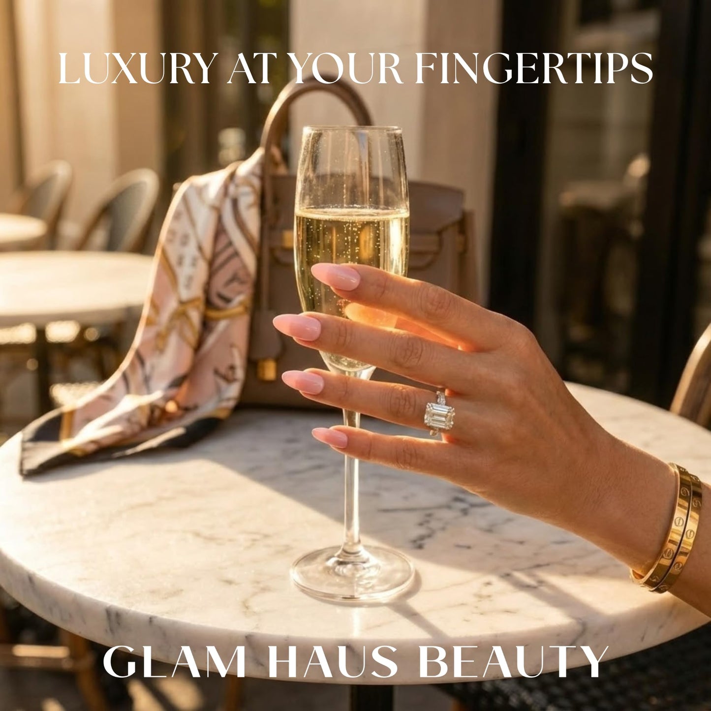 Glam Haus Beauty Press On Nails Blushin’ Me | Short Almond Blush Pink Glossy Finish Salon Quality | 16 Sizes - 32 Nail Kit with Glue & Adhesive Tabs