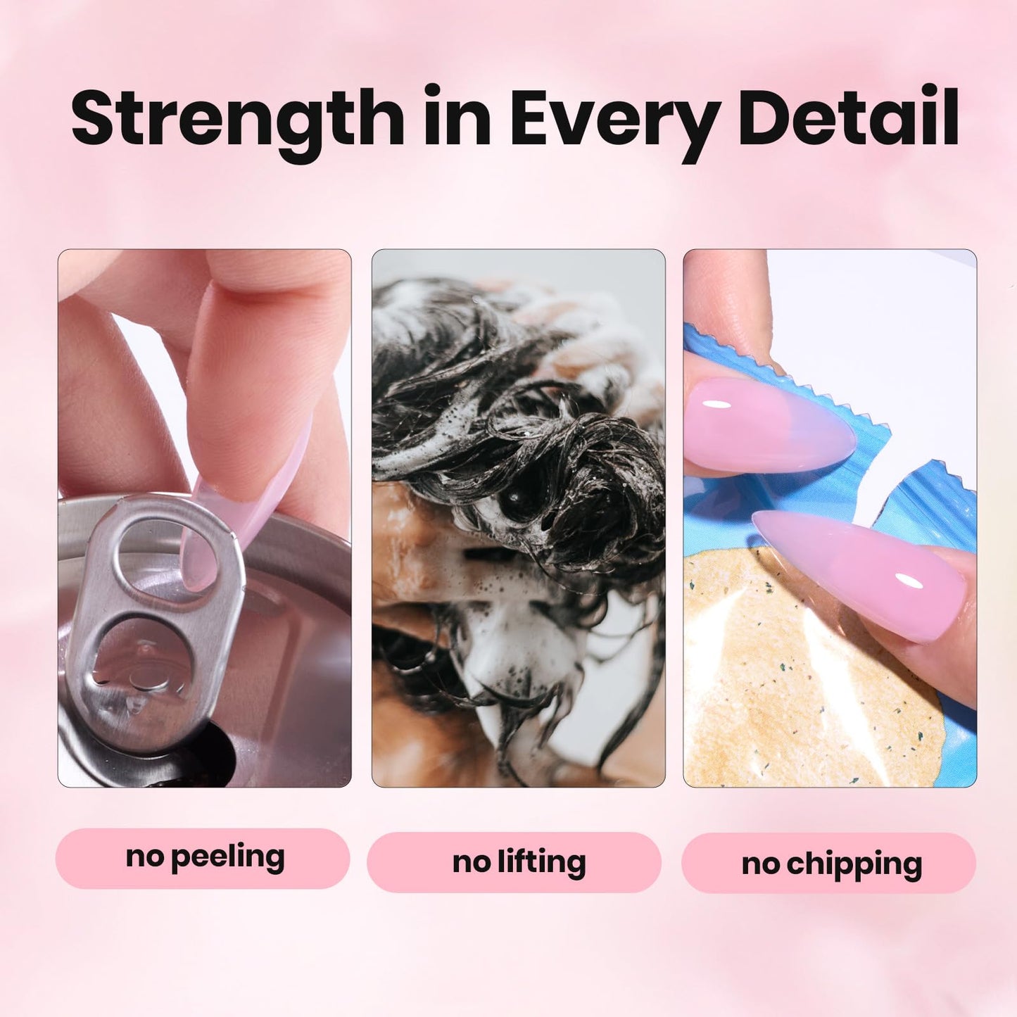 Beetles Hard Gel Nails Kit,3 Colors Clear Nude Pink Sculpted Gel Nail Extension Sculpting High Hardness for Salon Pros Women,Nude Pink & Clear Builder Nail Gel with Medium Oval Tips UV & LED Cured