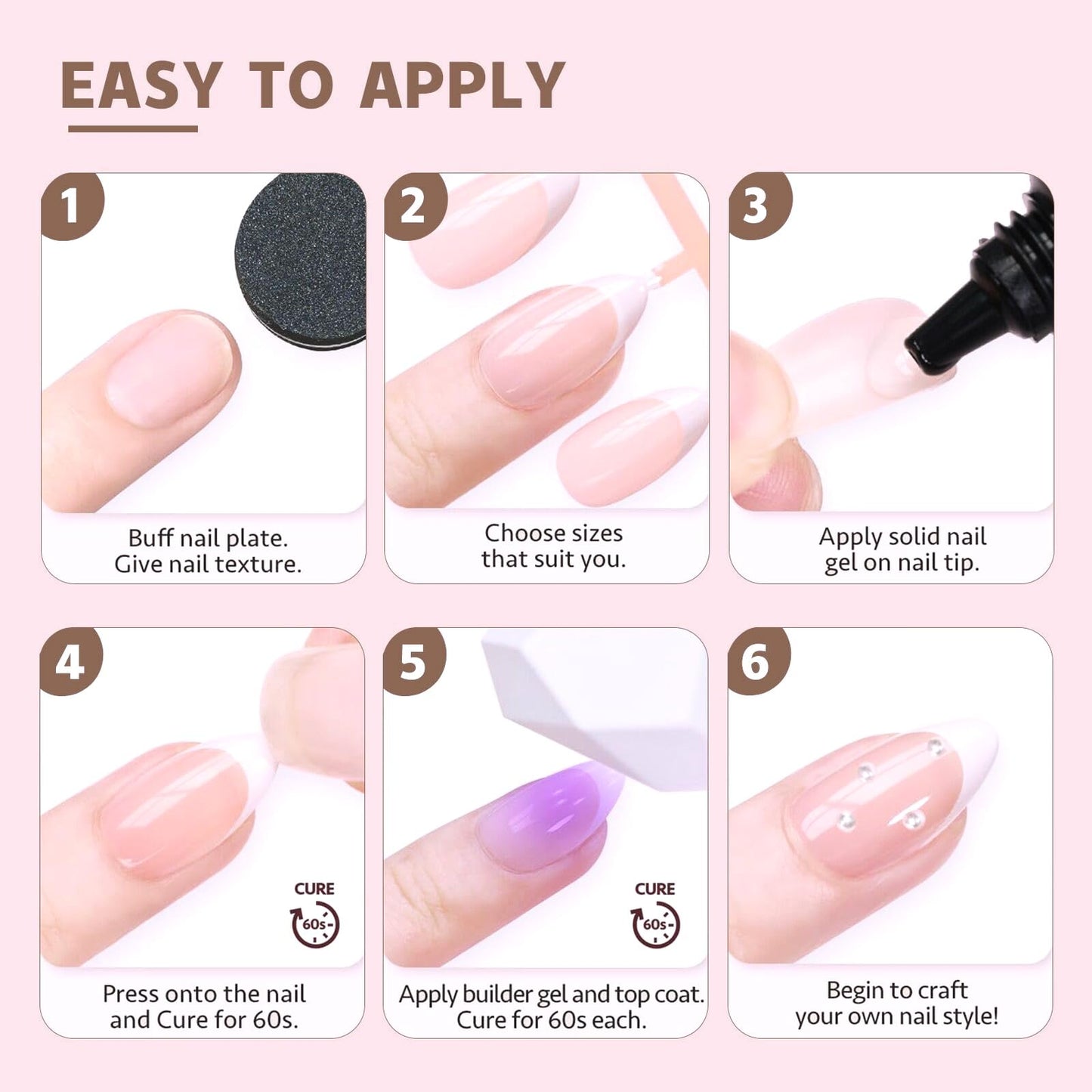 24 Pcs Y2K 3D Press on Nails Almond Shape Pink Fake Nails with Flower Nail Charms 3D Bow Almond Shape False Nail Full Cover