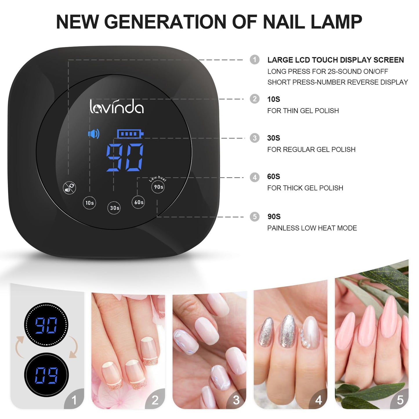 Lavinda UV Nail Lamp 54W Rechargeable Nail Dryer & 35000RPM Electric Nail Drill, Professional Cordless Nail Drill Machine Portable Rechargeable Nail Efile for Acrylic Gel Nails