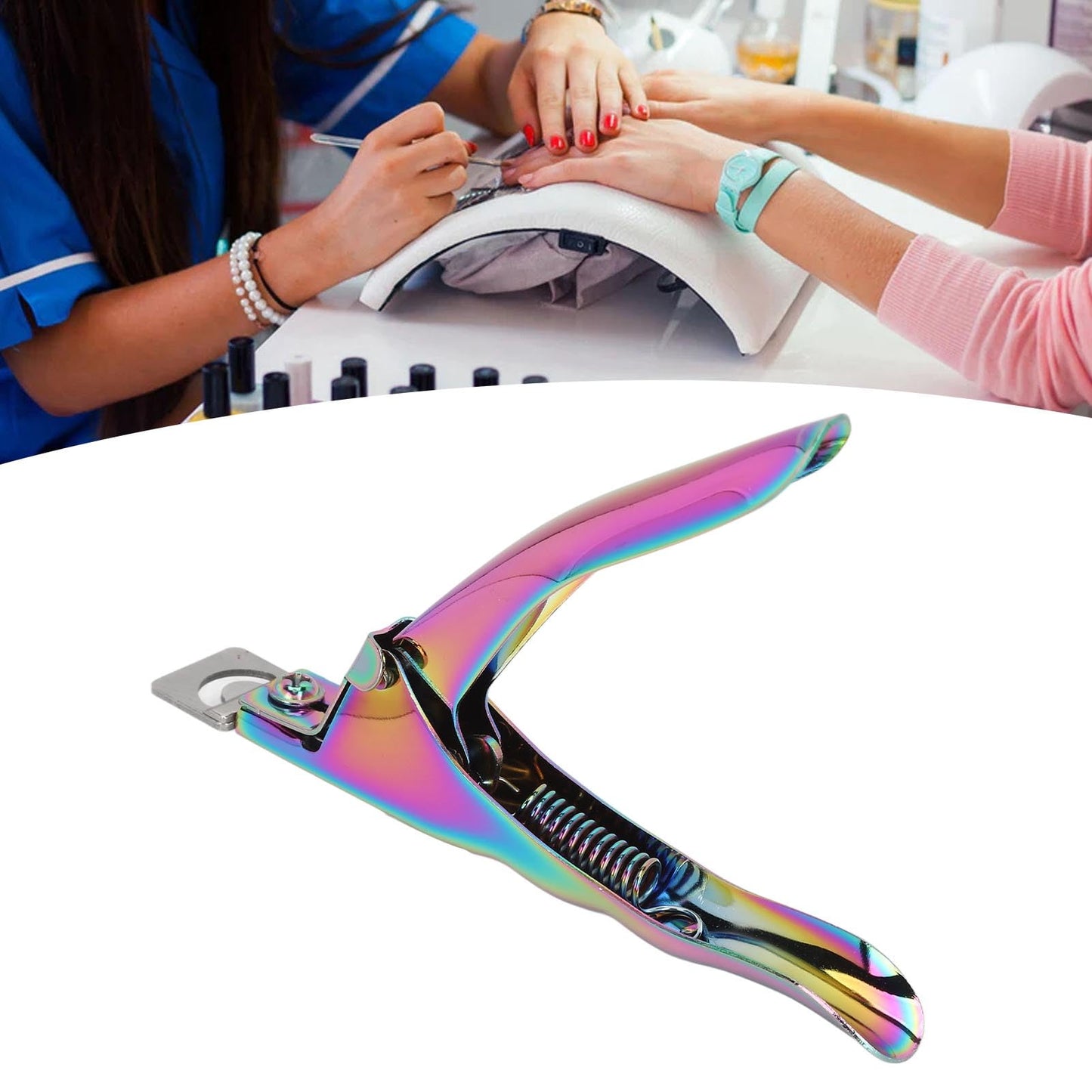 Nail Tip Cutter, U Shape Design, Stainless Steel Nail Scissors for Fake Nail Trimming, Extension Nail Shaping, French Nail DIY, Portable Groomer for Beauty Salon and Home Use.
