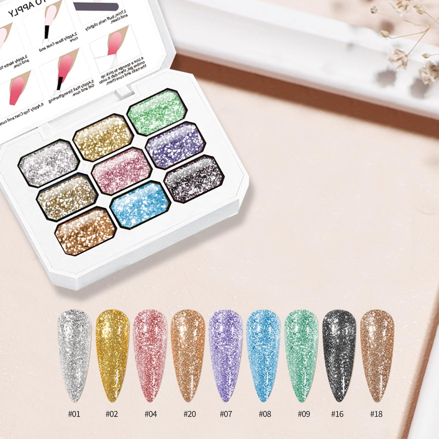 AIJIMEI Ombre Gel, Gradient Painting Gel, Ombre Gel Nail Polish, Including 100 Nail Sponges And Grabbing Pen Suitable For Salons And Family DIY (B0)