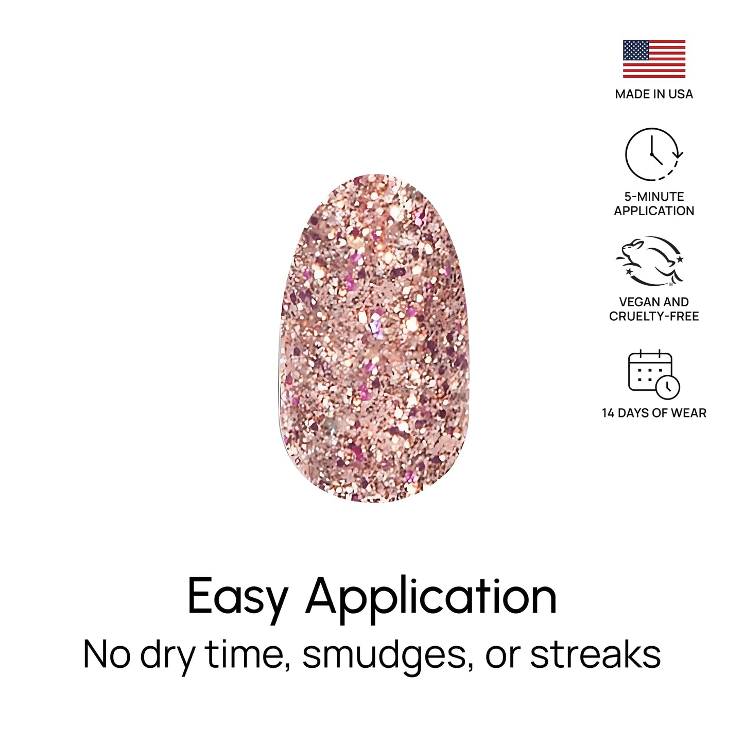 Color Street Tokyo Lights Nail Strips - Glitter Finish with Pink Gold Fuchsia & Holographic Sparkle - 16 Double-Ended Nail Polish Strips for Easy Application -Ideal for a Night Out or Special Occasion