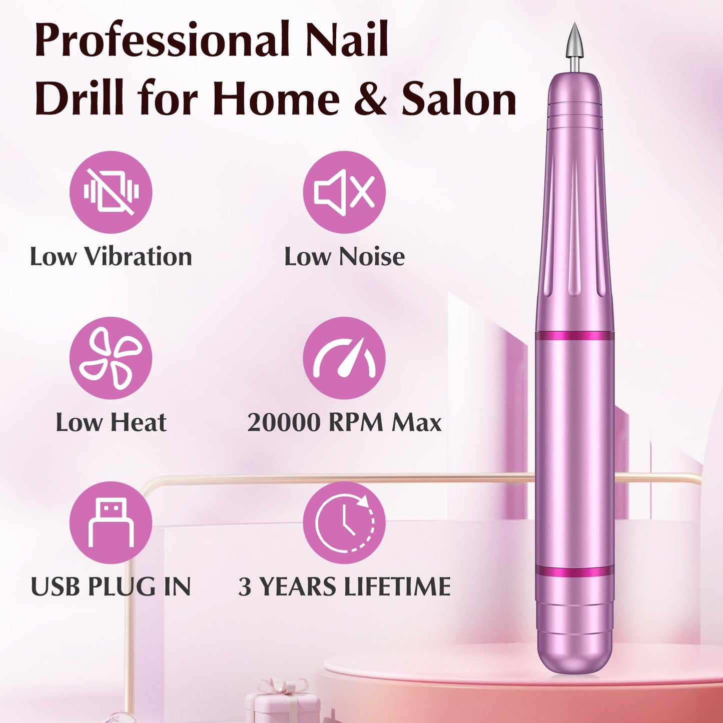 Nail Drills for Acrylic Nails Professional, Electric Nail File 11 in 1 Kit Nail Drill Machine, Portable Manicure Drill Set Efile for Acrylic Gel Nails Natural Nails, Beginners and Salon Supplies