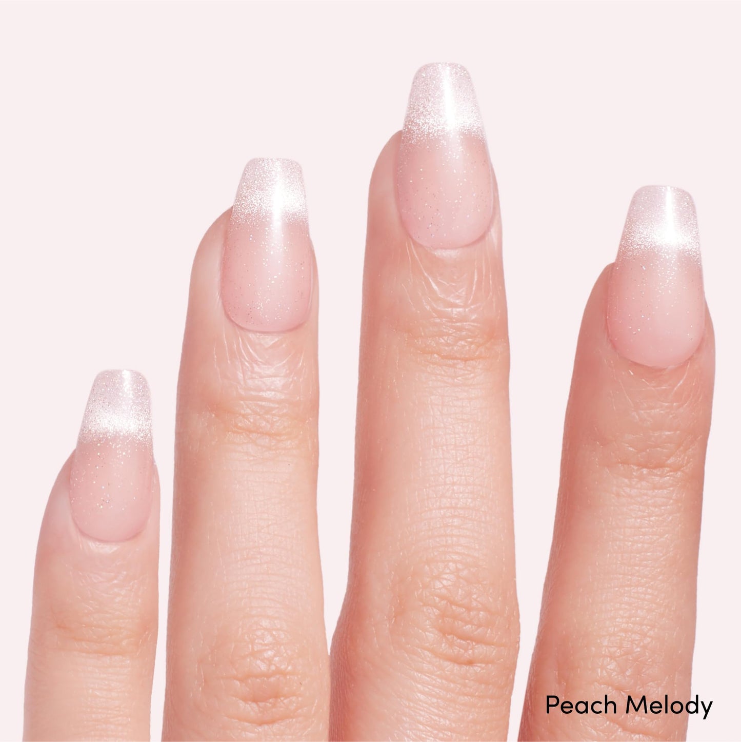 Dashing Diva Magic Press Premium Nail Bundle - Understated Collection - Coffin Shape Press On Nails - Peach Melody & Diamond Bliss - Long Lasting Gel - Lasts Up to 7 Days - 2 Sets