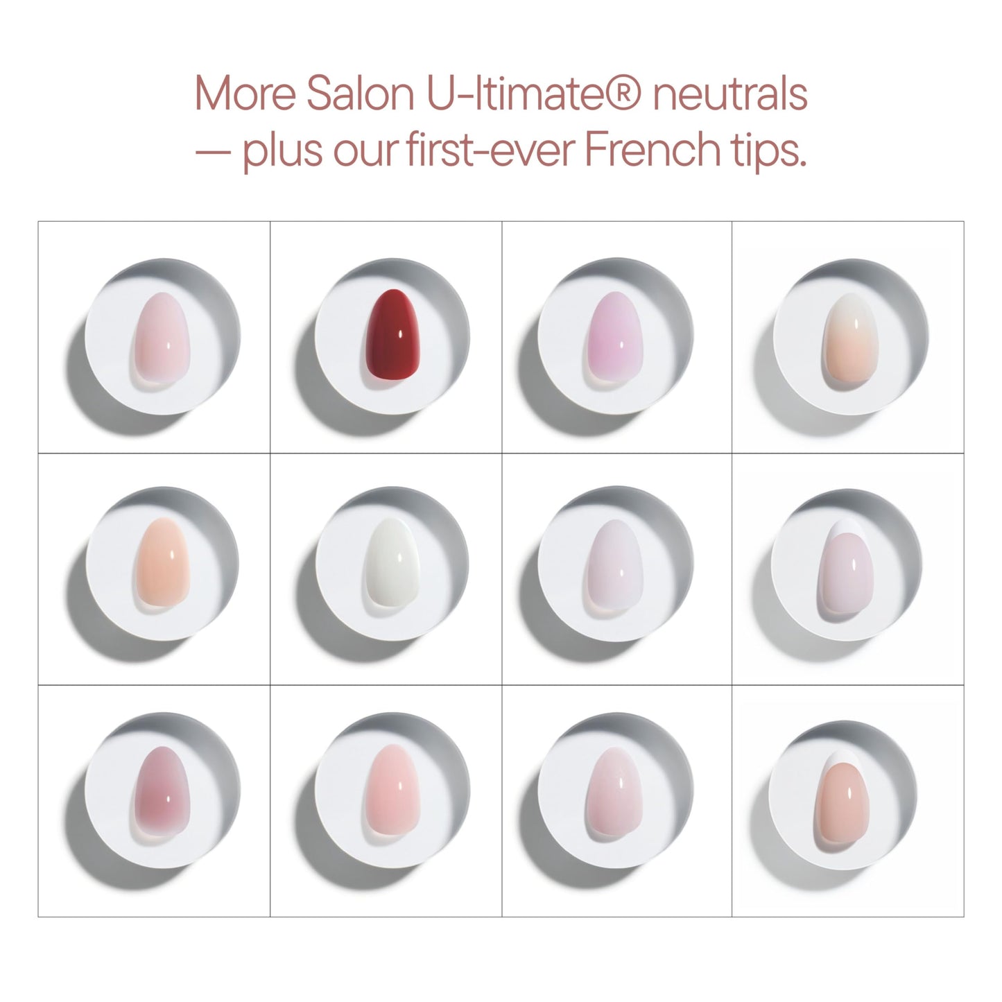 Celebritips Press On Nails - Salon U-ltimate™ | Ballerina, Extra Short Almond Nails, Reusable | 16 sizes - 32 Nails Kit with Glue and Sticky Tabs