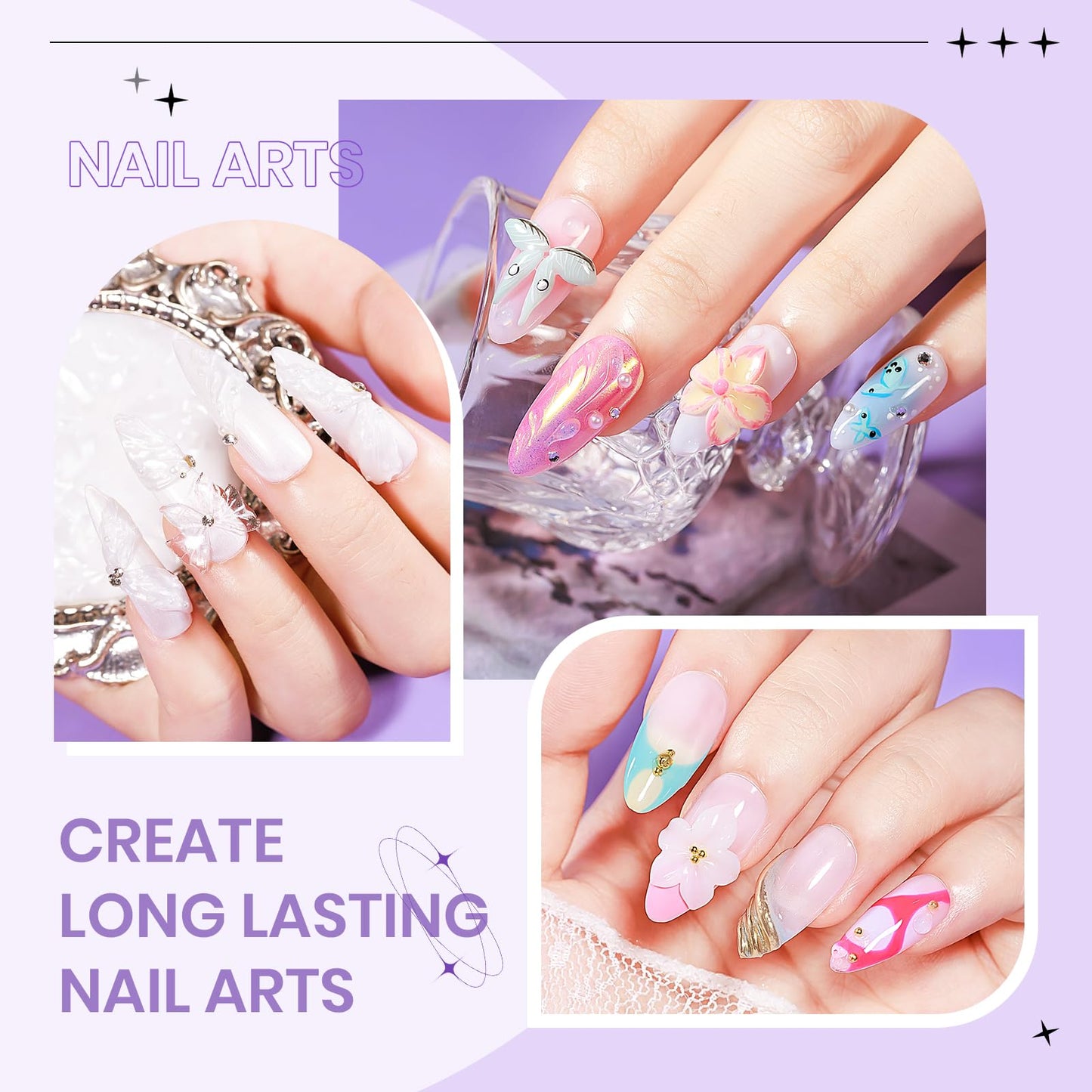 SUPWEE 3d Sculpting Gel for Nail Art Non Stick Hand Hard Gel for Nails Clear White and Pearl White Solid Builder Gels for Nails for Extension Carving Sculpting Beauty Charms for Beignner and Salon DIY