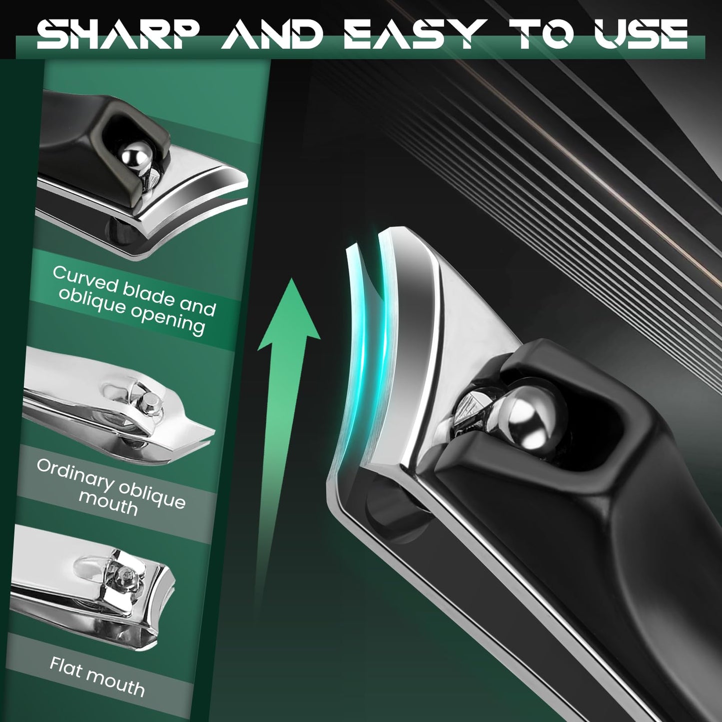 Nail Clippers Set for Men & Women – Professional Toenail Clippers for Thick Ingrown Nails, Toenail Clippers for Seniors, Ultra Sharp Stainless Steel Fingernail Clipper & Nail Cutter, Gift Idea