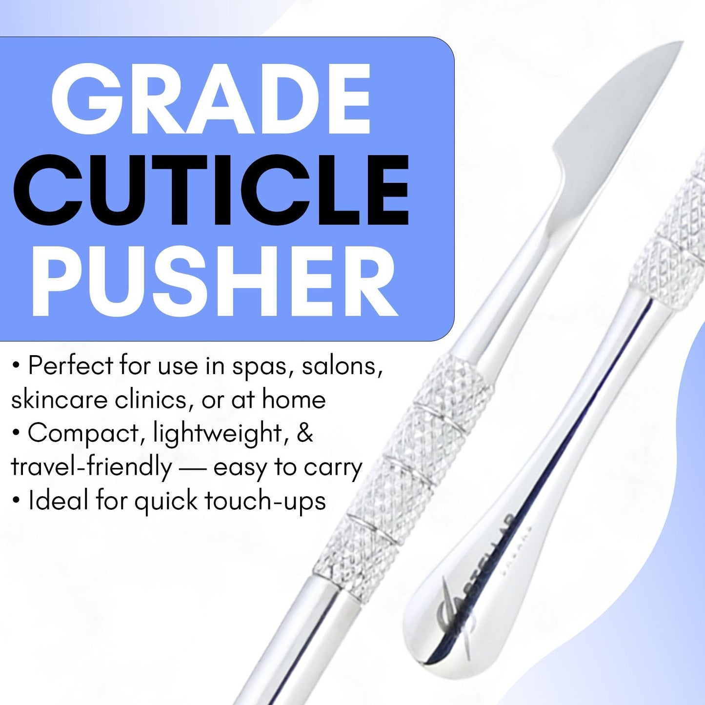 Stellar Shears 5-in-1 Cuticle Trimmer Set – Professional Cuticle Nipper, Scissors, Pusher, Tweezer & Nail File – Stainless Steel Manicure Pedicure Kit for Women, Salon & Home Nail Care (Silver)