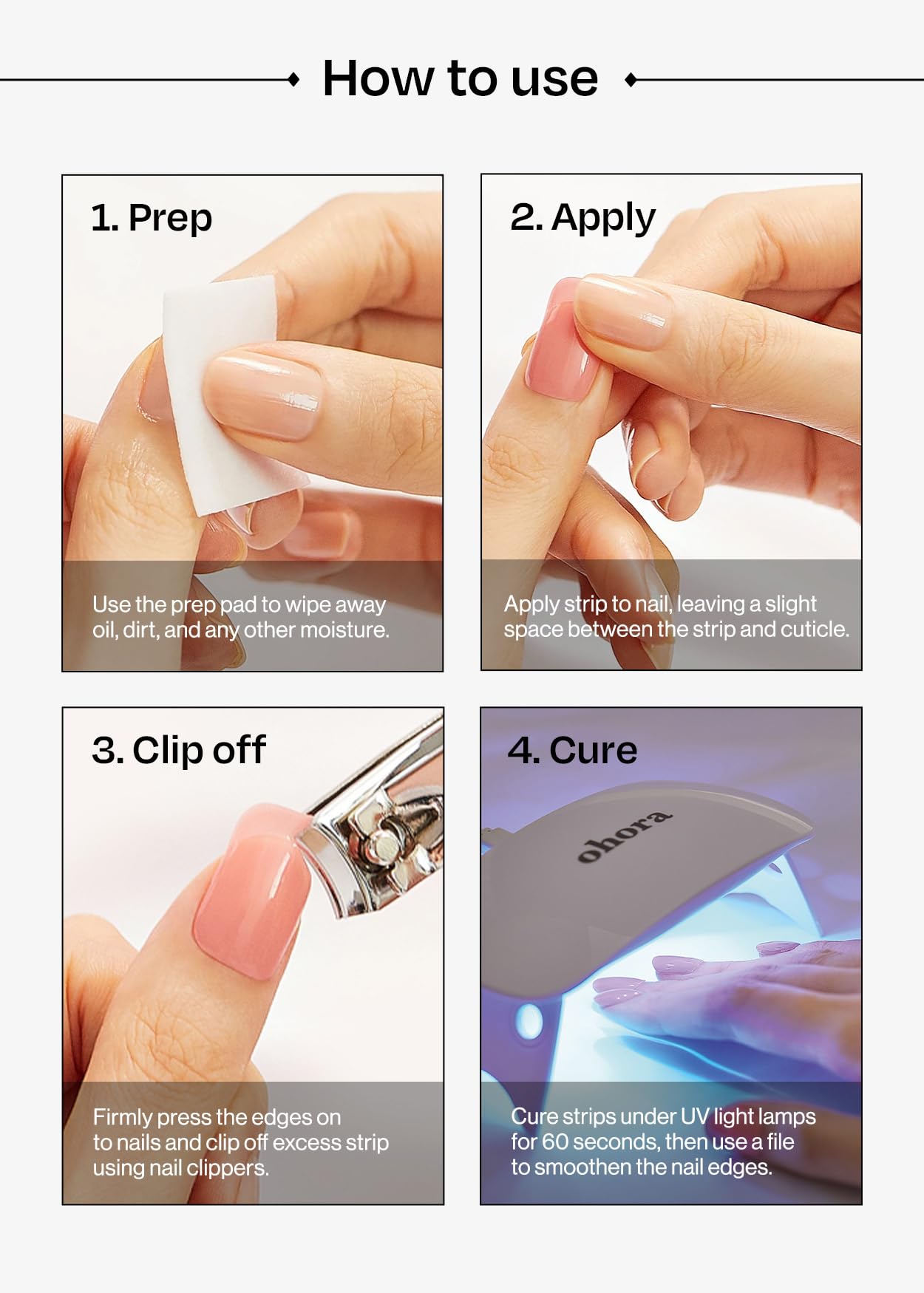 ohora Semi Cured Gel Nail Set of 2 (N Mulberry & N Classic Burgundy) - Professional Salon-Quality Nail Care - Easy to Use, Comfortable Curing, and Easy to Remove