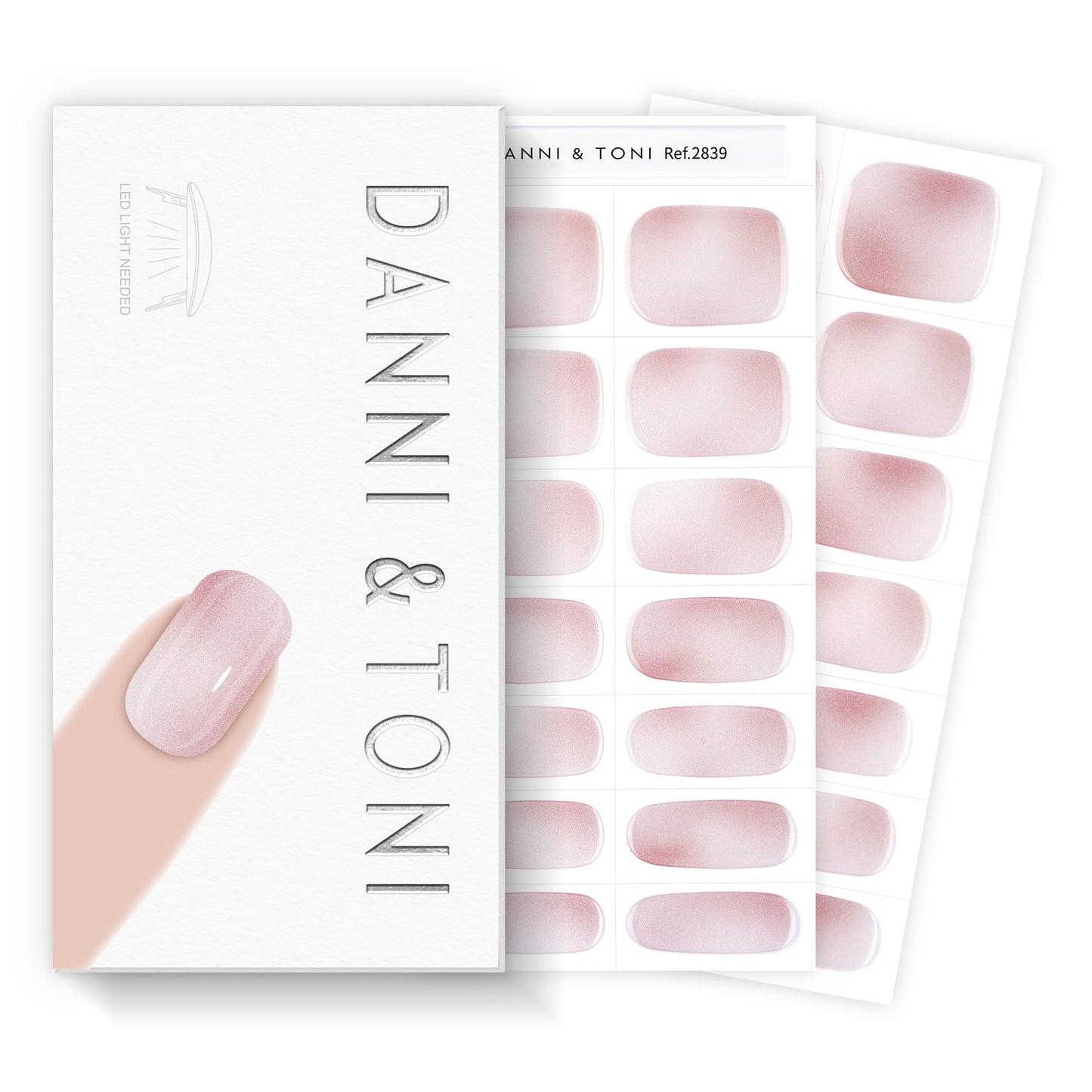 DANNI & TONI Semi Cured Gel Nail Strips Pink Tie Dye Mirror Gel Nail Wraps 28 Stickers | Rosy Halo