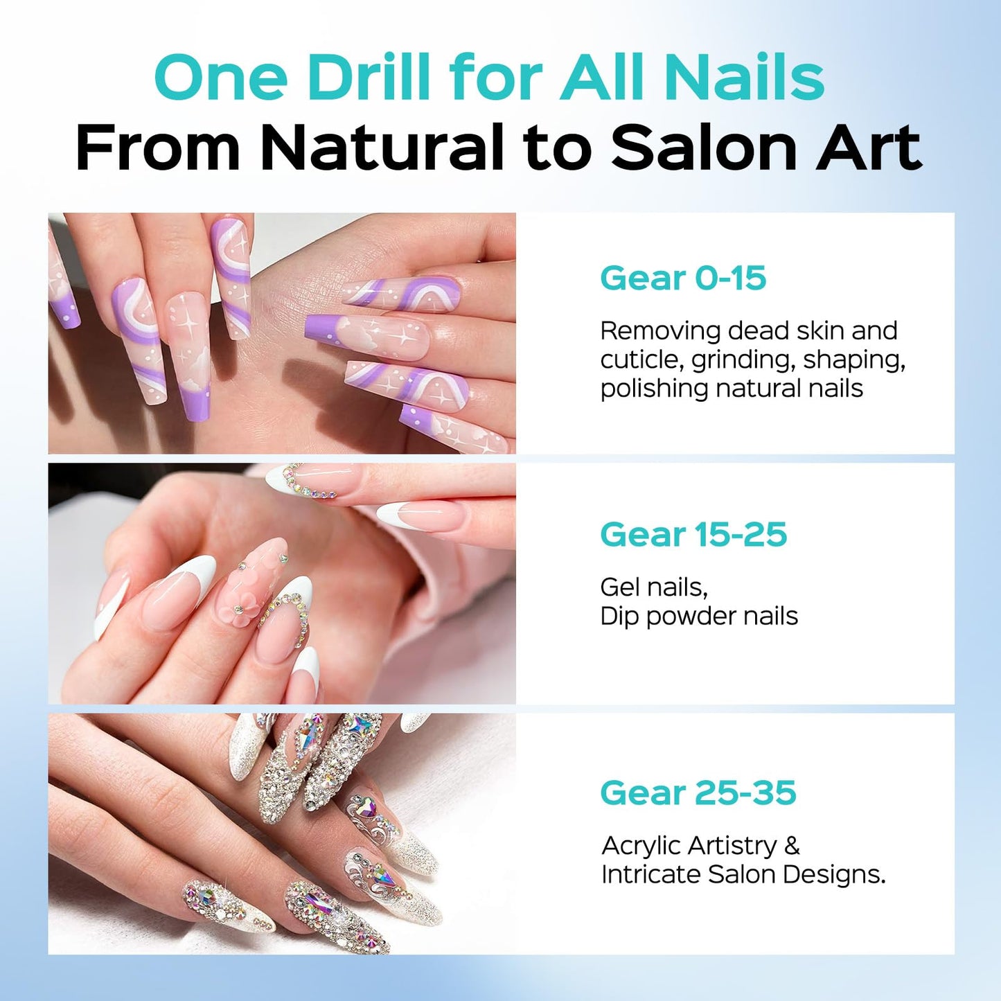 COSLUS E50 Professional Electric Nail Drill: 35000RPM Steady Power with LED Display for Acrylic, Gel & Natural Nails - Easy to Use for Women, Nail Art Practice, Desktop Nail File at Home DIY or Salon