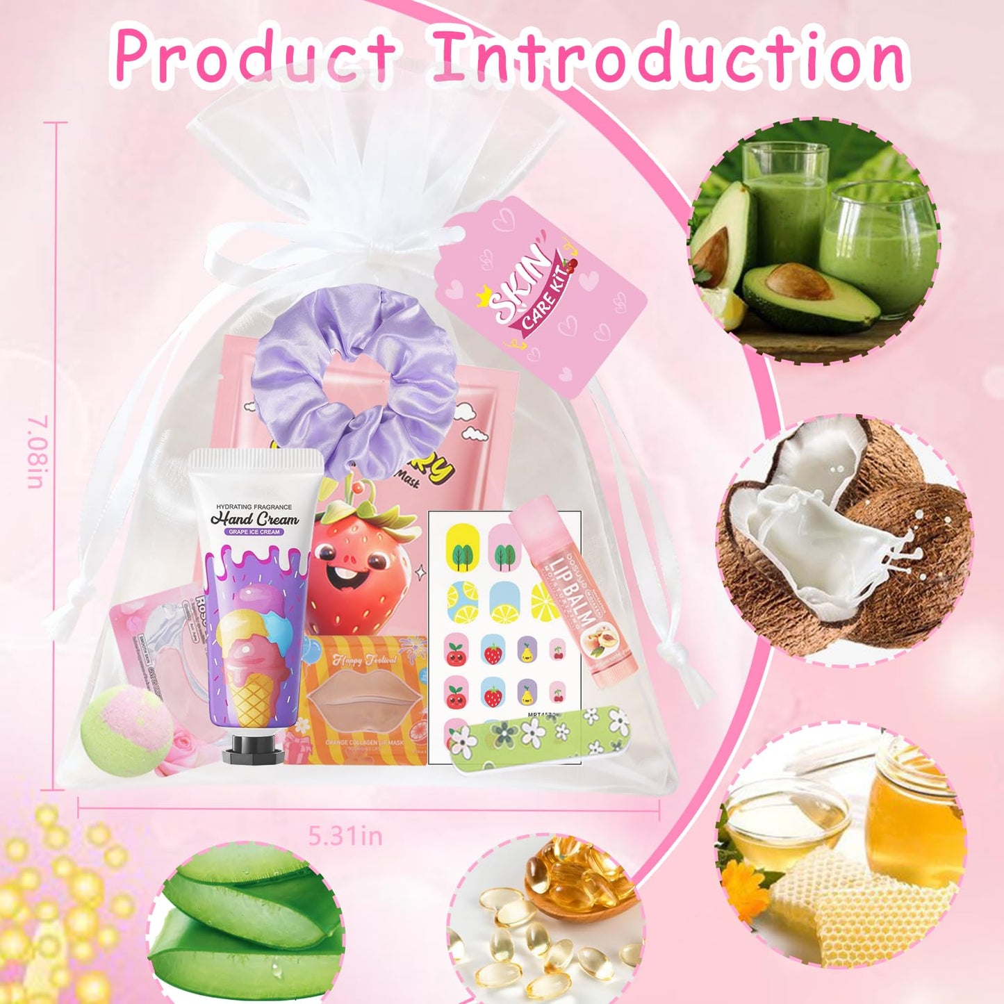 96 PCS Spa Party Supplies for Women,Spa Favors Include Face Masks, Hand Cream, Lip Balm, Under Eye Patches, Lip Mask,Foot Bomb,Nail Stickers,Sleepover Party Supplies Birthday Kit for Girls Gift Set