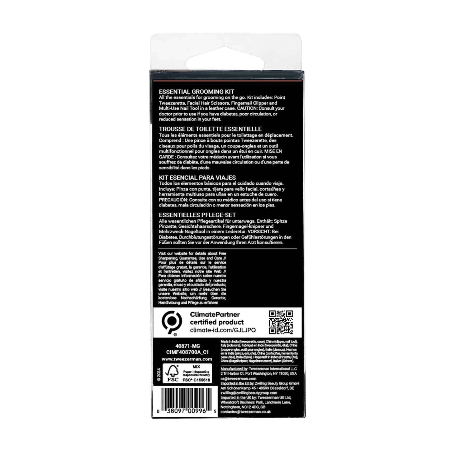 Tweezerman Essential Grooming Kit for Men