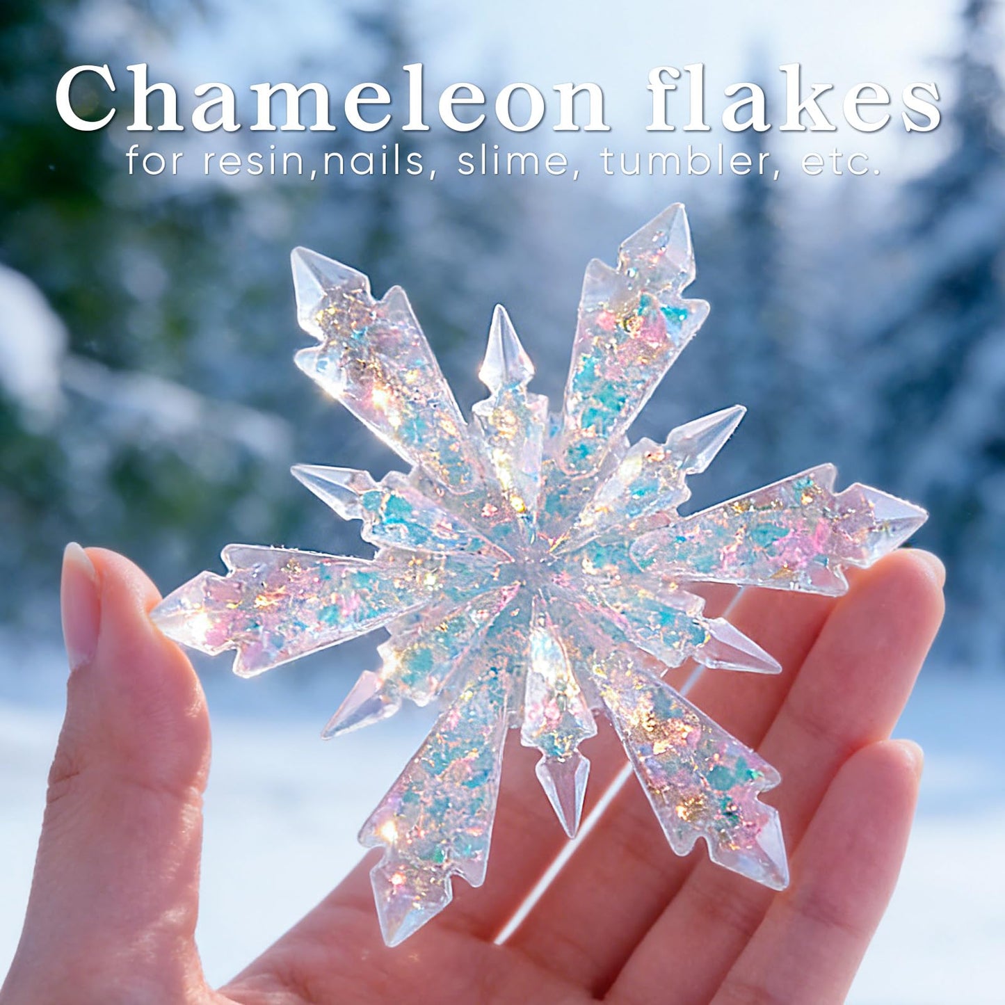 LET'S RESIN Opal Chameleon Flake, Transparent Glitter Flake for Epoxy Resin, 6 Colors Iridescent Color-Shift Pigment Powder for Resin Molds/Silicone Molds/Tumblers/Nail Art, Resin Supplies
