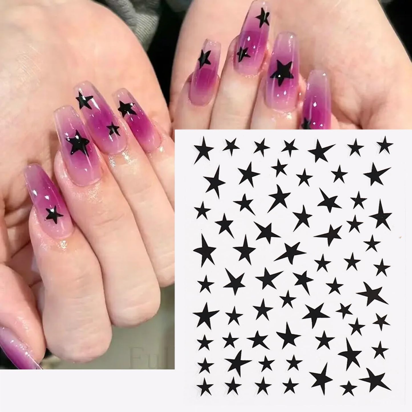 DANNEASY 36 Sheets Varied Nail Art Stickers, Butterfly Flower Letter Star French Tips Gold Nail Decals Self-Adhesive Nail Design Stickers Colorful Nail Stickers for Nail Art Women Kids