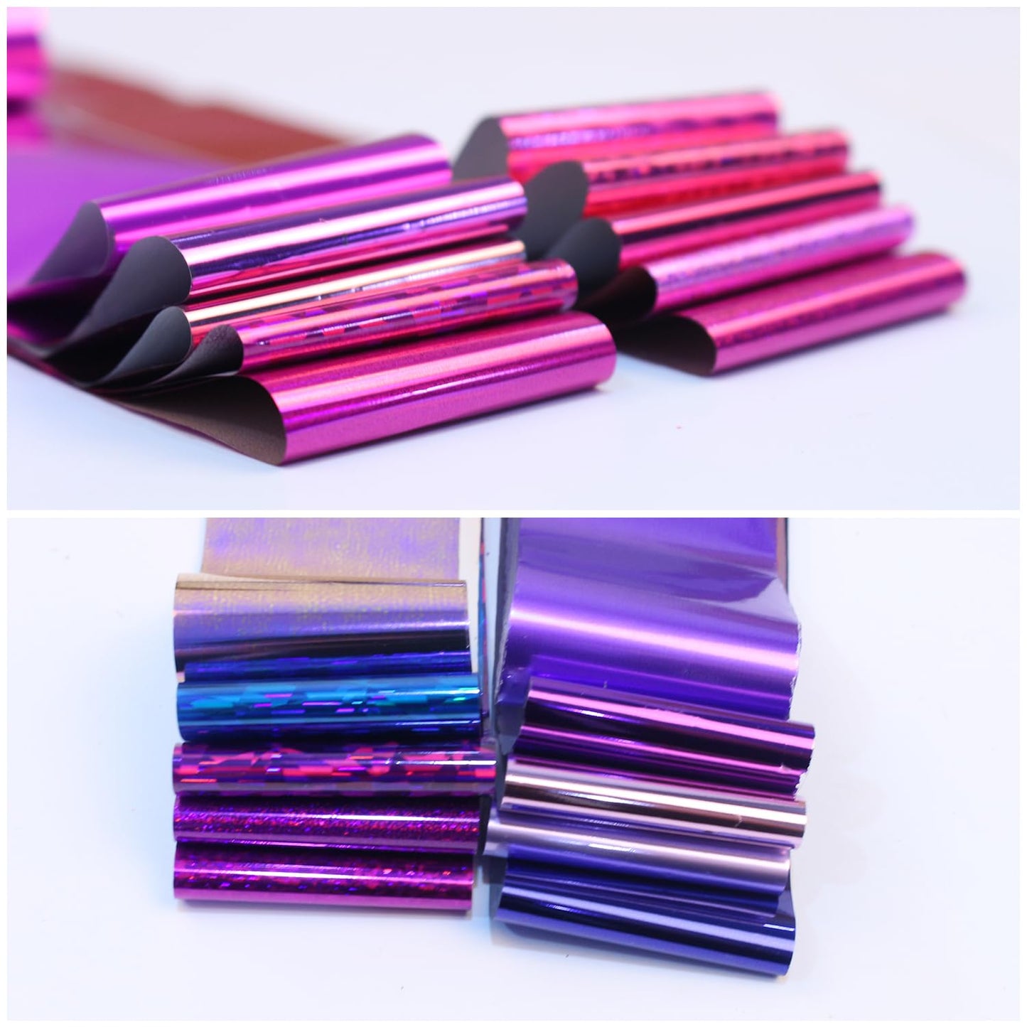 DANNEASY 20 Roll Iridescent Nail Foil Transfer Holographic Nail Foils Sheets Rose Neon Nail Stickers Starry Sky Metallic Nail Art Foil Cellophane Glitter Nails Design 3D Nail Decoration