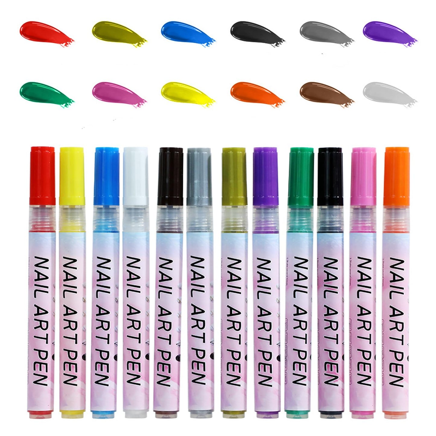 12 Color 3D Nail Art Pens Set,3D Nail Polish Pens Graffiti Dotting Pen Acrylic Paint Pens Point Liner Pen Drawing Painting Nail Art Pens for DIY Nail Art Beauty Adorn Manicure Tools(Style 1)