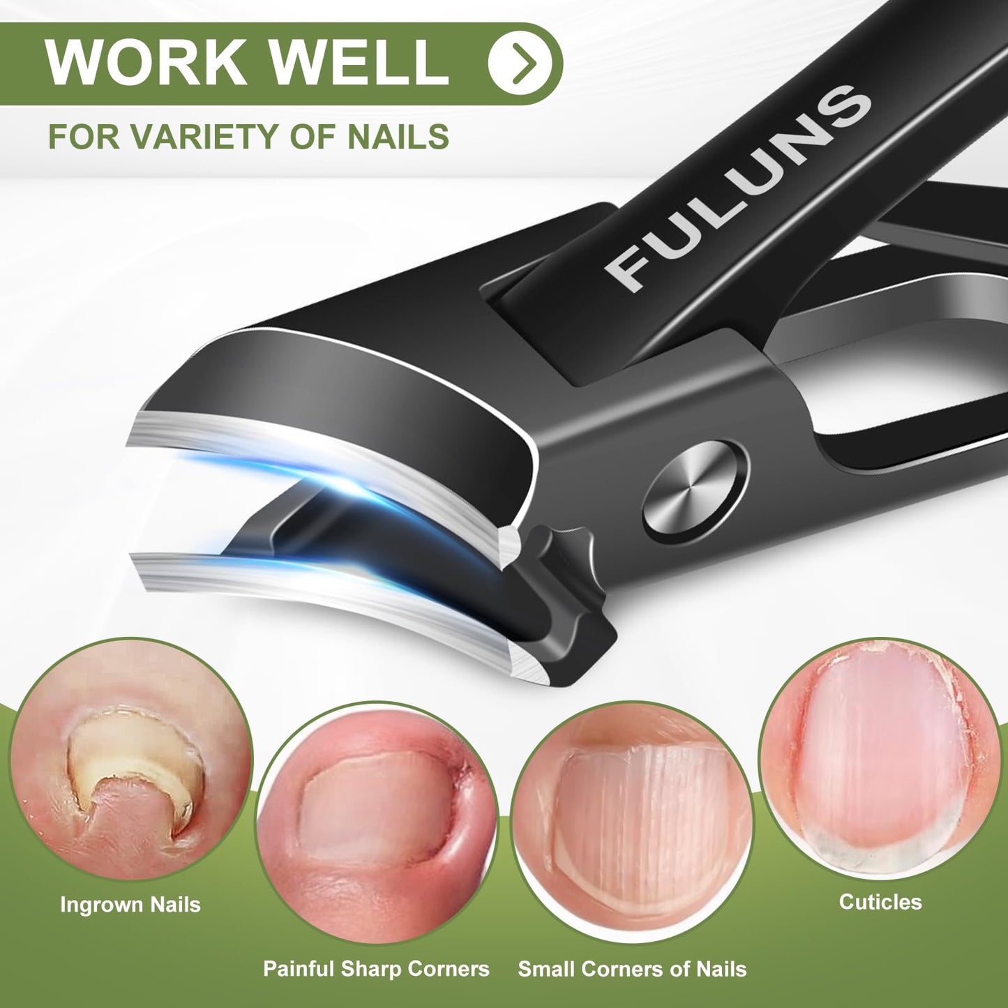 Toenail Clippers for Men Thick Toenails with 16MM Wide Jaw Opening, Large Nail Clippers for Seniors Thick Nails with Long Handle, Heavy Duty Sharp Slanted Nail Cutter Gifts for Men Women Adults