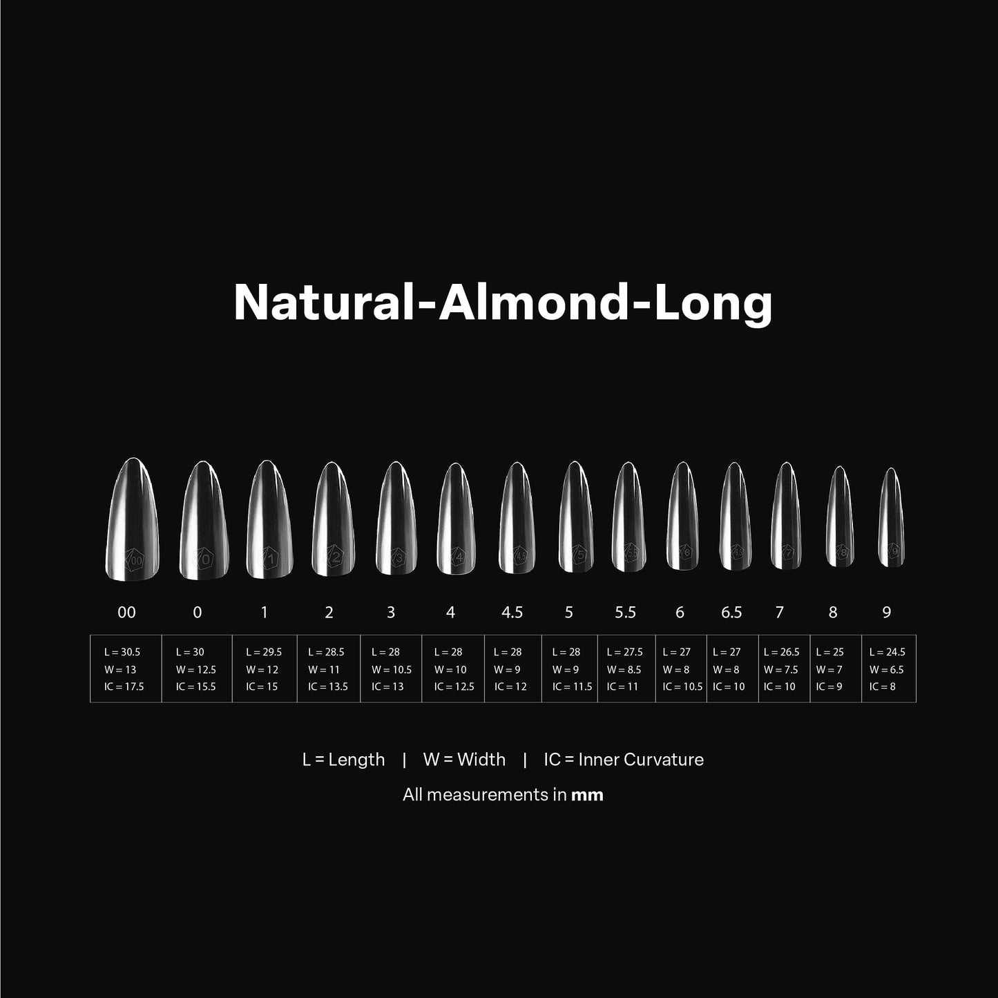 Apres Gel-X® Almond Box of Nail Tips | 280 Gel-X Tips, Soft Tips, 14 Sizes 00-9 | Half-sizes Included (Natural Almond Long, 280 Count)
