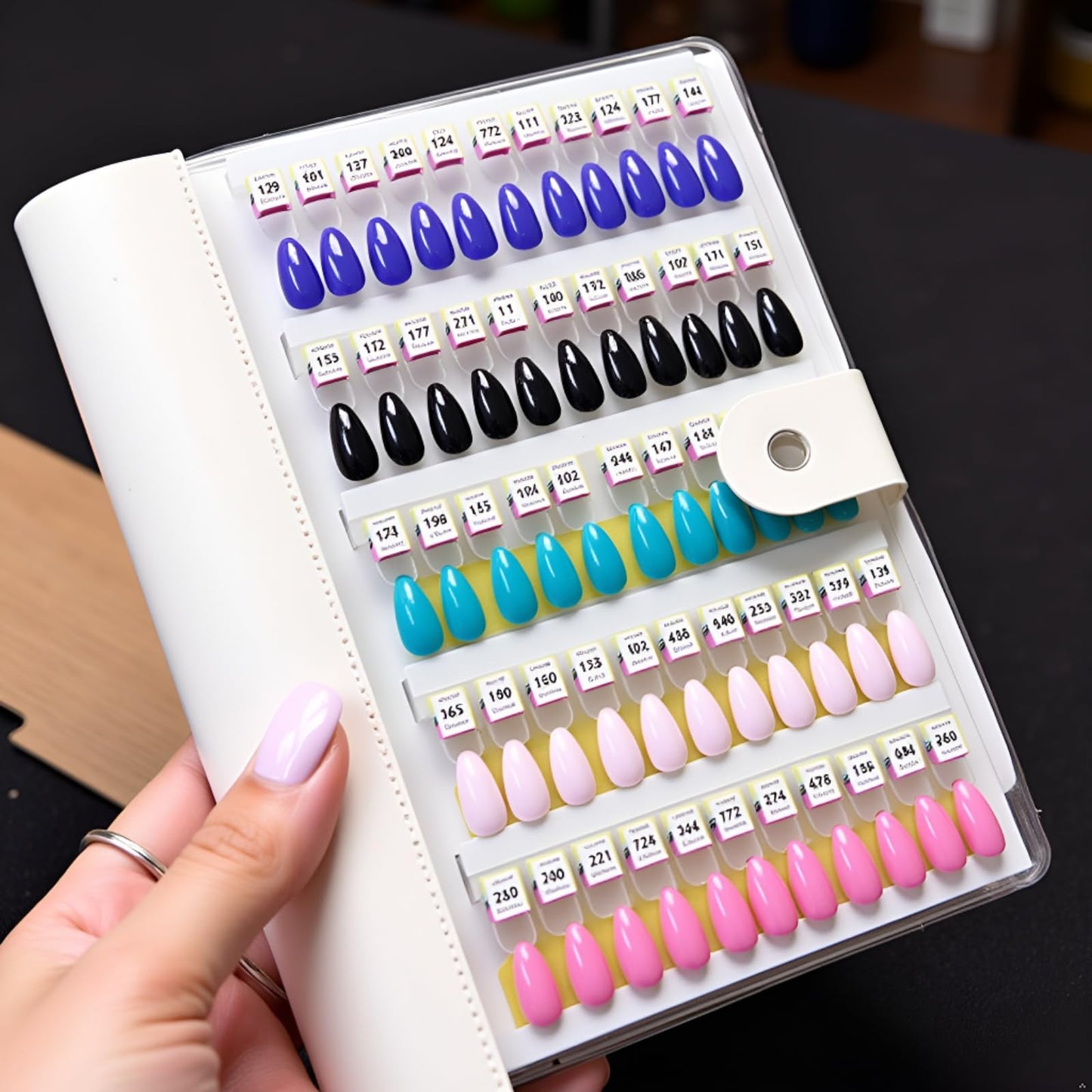 Magnetic Nail Swatches Book, 120/240 Nail Polish Colors Display Book, Special Swatches Display Board, Wear-resistant Nail Storage Album, Nail Art Palette (Orange 120pcs)