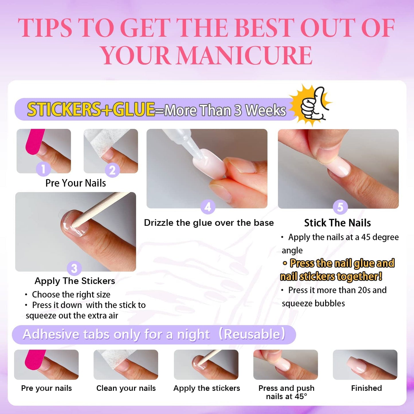 KXAMELIE Baby Pink Press on Toes Short Square &Hot Pink Swirls Press on Nails Short Square For Beach Party Daily Decoration in 48 PCS