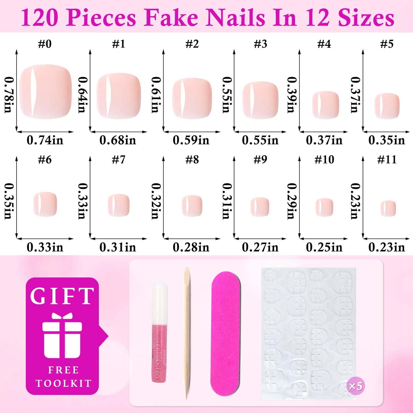 LoveOurHome 120pc Nude Press on Toenails Women Fake Toe Nails with Glue Tabs, Nude Fake Toenails Press on Toe Nails Glue on Toenail Acrylic Toes Nail Tips Artificial False Toenail for Women Girls