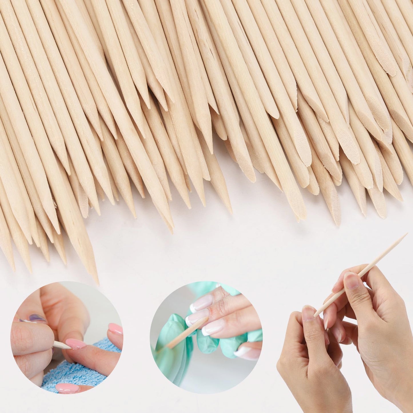273Pcs Toe Separators Set- Nail Spa Party Tools, Mini Nail Files Buffers Block, Orange Nail Sticks Pedicure Wood Cuticle Pushers