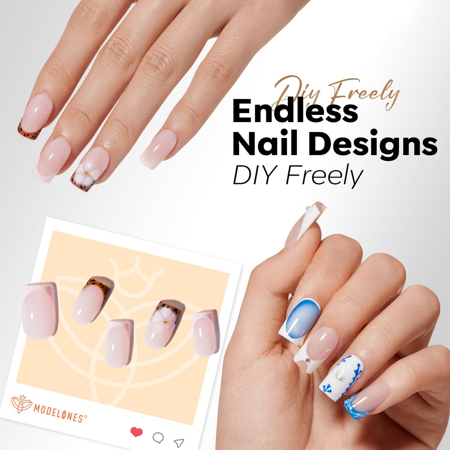 modelones Short Square Nail Tips, 360pcs Pre-etched Clear Fake Nails Press On Full Cover Half Matte 15 Sizes Acrylic Gel Tips for Extension Salon