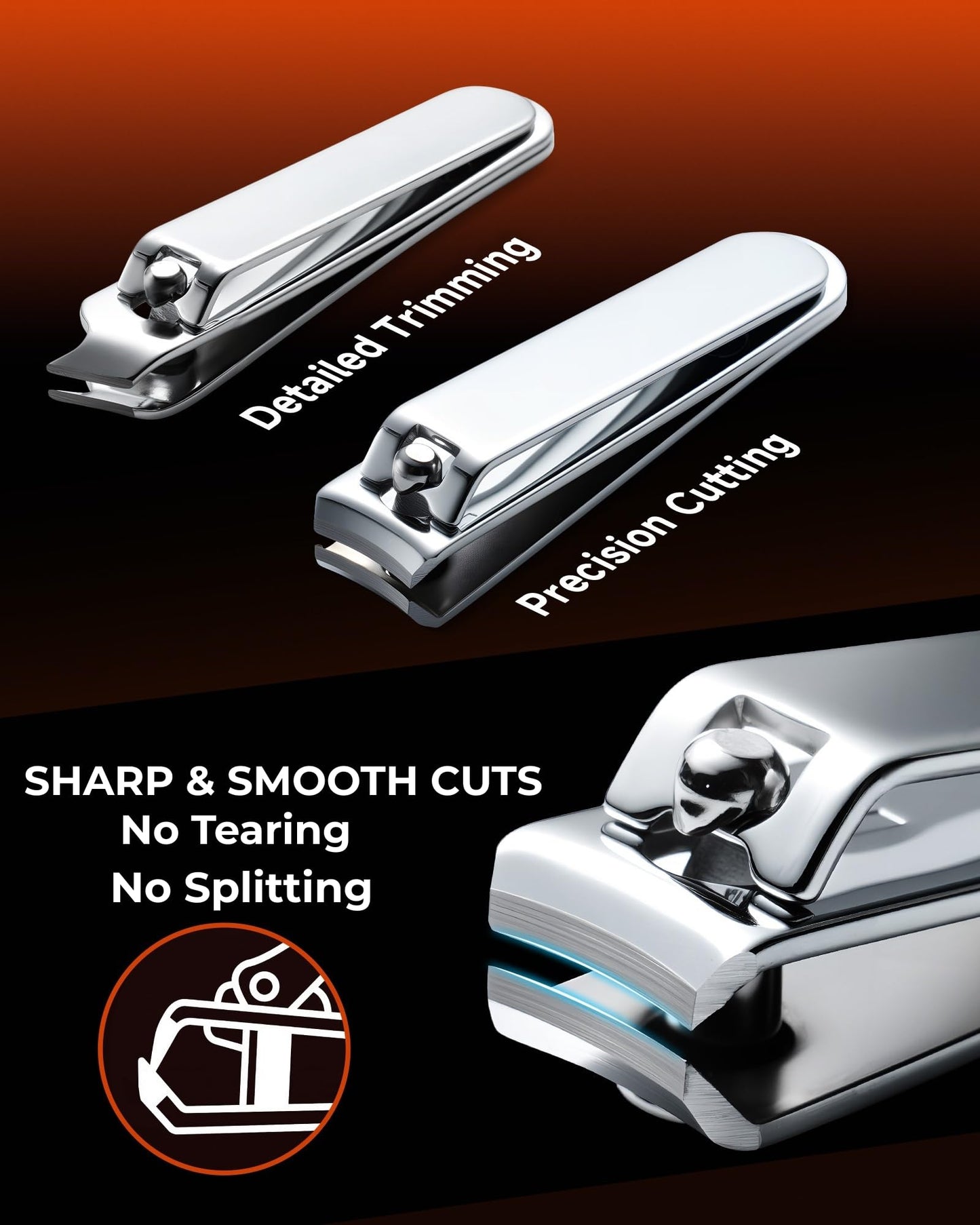 Xiaoshuang Nail Clipper Set 7 in 1, Precision Manicure Kit with Magnetic Leather Case, Mirror-Polished Stainless Steel Tools for Fingernail & Toenail, Daily Grooming Kit for Men & Women