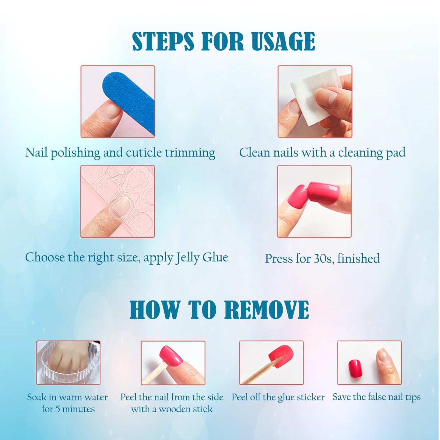 Ombre French Press On Nails Short - IKISKT Fashion Acrylic False Nails, Glue On Nails with Glue Sticker,Fit Perfectly & Natural Stick On Nails - 24PCS Soft UV Gel Fake Nails Kit, Gradient White