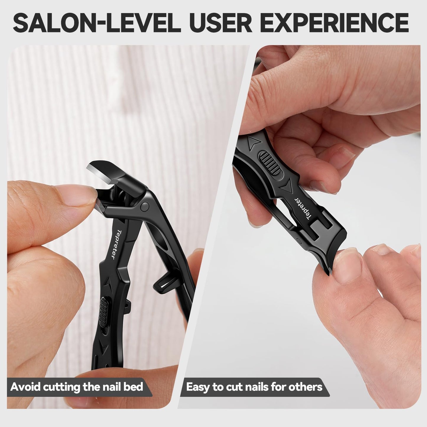 Toe Nail Clippers for Thick Nails for Seniors, Angled Head Slanted Side Cut Toenail Clippers Set for Men with Wide Jaw Opening and Catcher, Heavy Duty Fingernail Clipper Mothers Day Gifts for Mom Dad