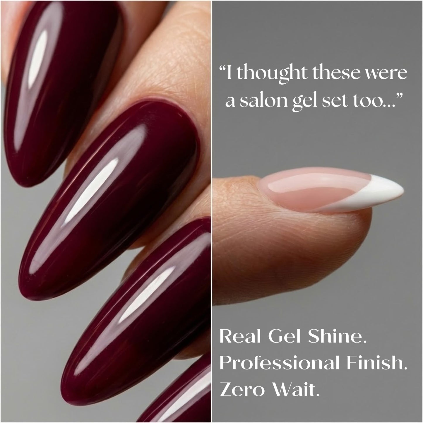 Glam Haus Beauty Press On Nails French Muse | Short Almond Nude French Tip Salon Quality | 16 Sizes - 32 Nail Kit with Glue & Adhesive Tabs