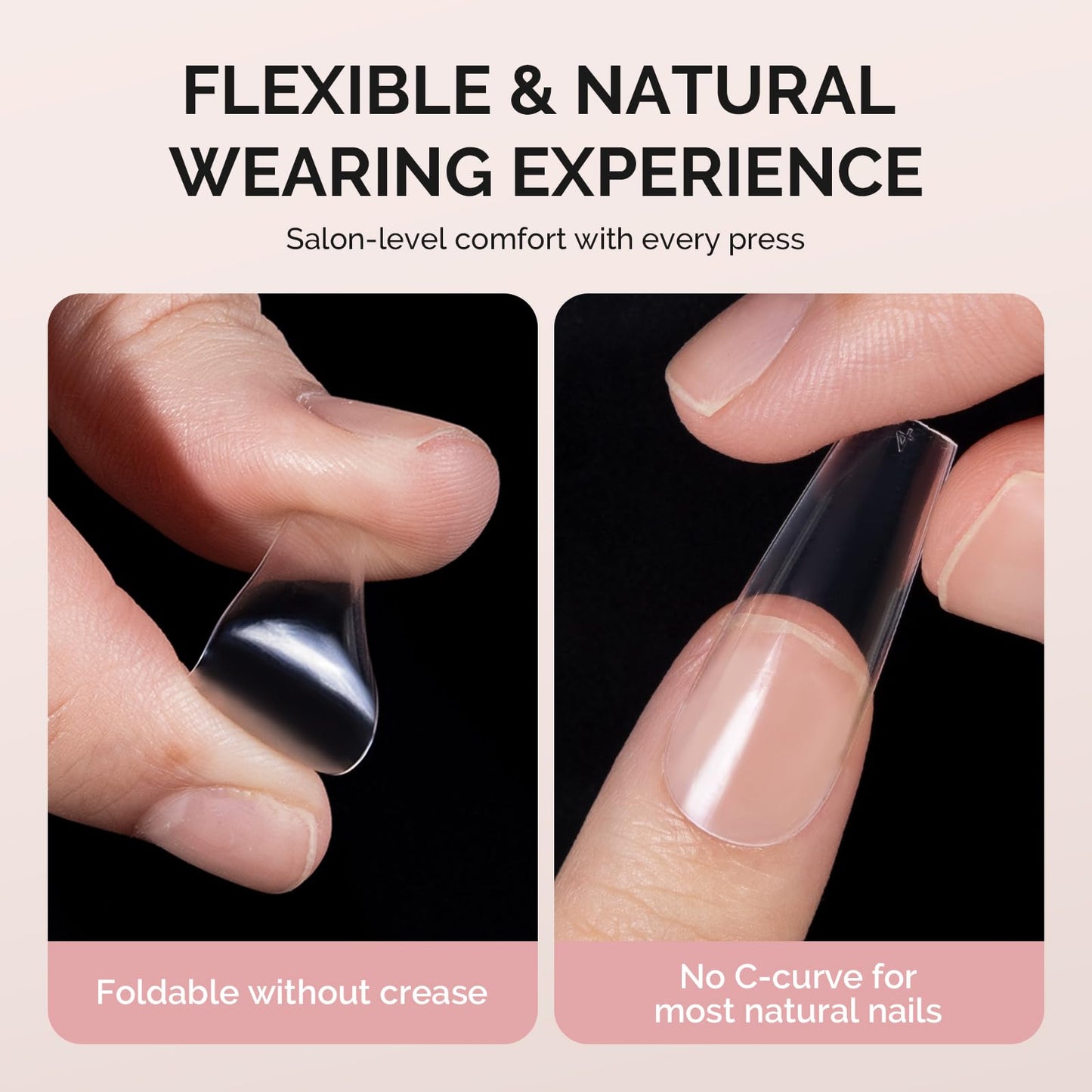 MelodySusie Extra Long Square X Nail Tips 3XL- 600Pcs Clear Acrylic, Half Matte Full Cover Press on Nails for DIY Extension & Salon Use, 12 Sizes Pre-Shaped for Long-Lasting Manicure
