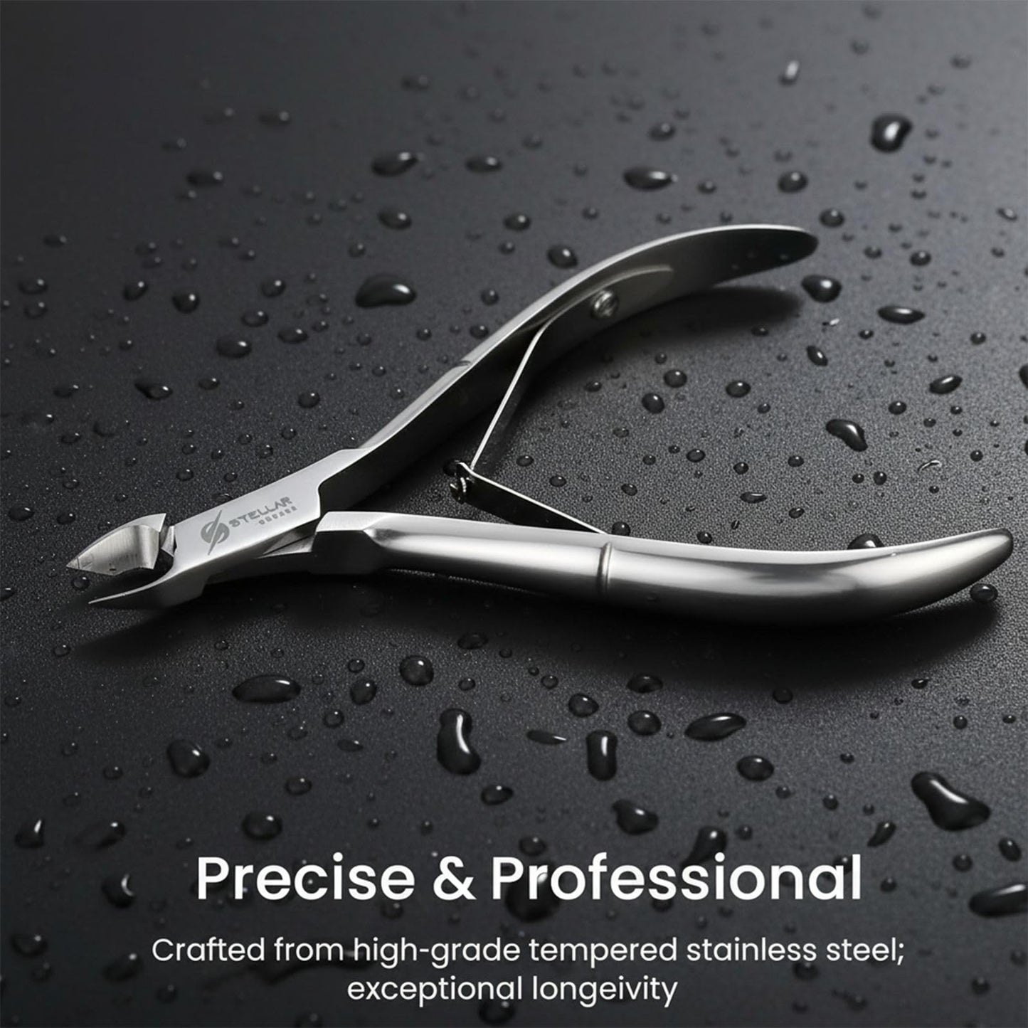 Stellar Shears 5-in-1 Cuticle Trimmer Set – Professional Cuticle Nipper, Scissors, Pusher, Tweezer & Nail File – Stainless Steel Manicure Pedicure Kit for Women, Salon & Home Nail Care (Silver)
