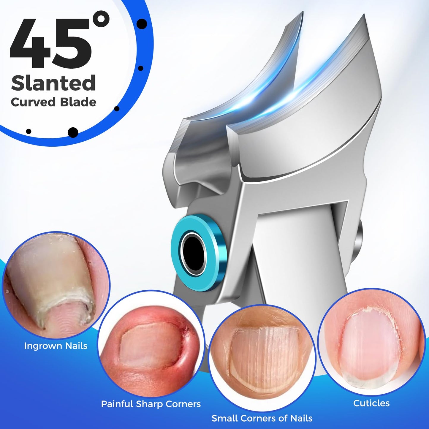 Toenail Clippers for Thick Toenails for Seniors, 2026 New Heavy Duty Nail Clippers for Men Thick Ingrown Nails with Wide Jaw Opening, Upgrade Slanted Curved Large Fingernail Ingrown Toenail Clippers