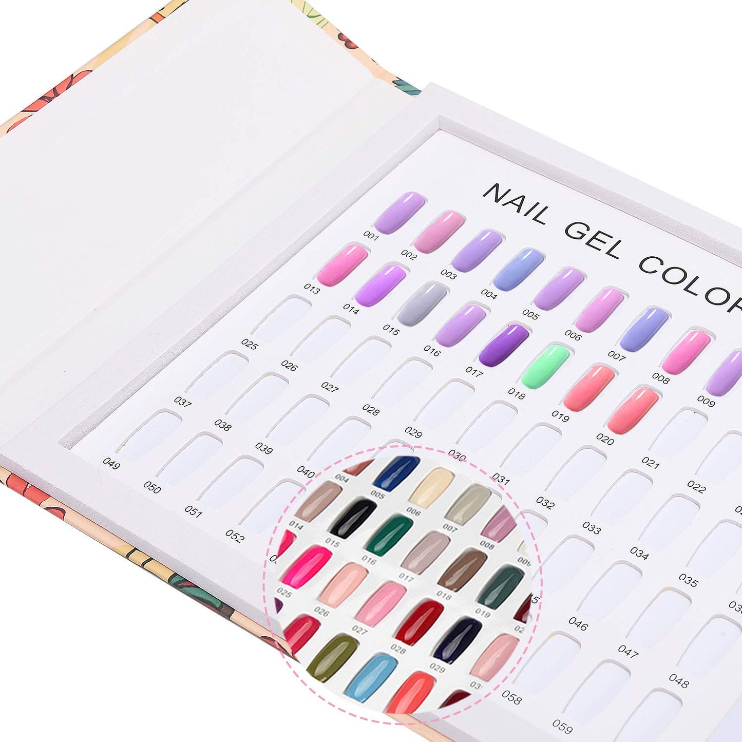Noverlife 120 Nail Colors Display Book with 120 False Nail Tips, Nail Gel Polish Display Chart, Manicure Salon Studio Nail Art Samples Color Swatches Cardboard Nail Design Showcase