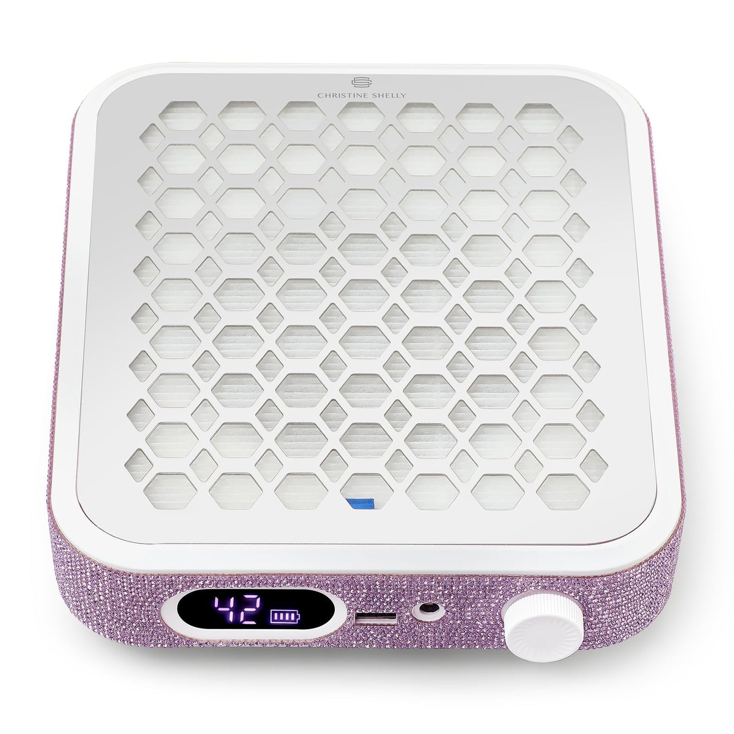 CHRISTINE SHELLY Nail Dust Collector, Rechargeable Dust Collector Nail Tech, Powerful Vacuum Fan Vent Dust Collector Extractor Dust Suction Machine for Acrylic Nails Polishing, Nail Salon&Home,Purple