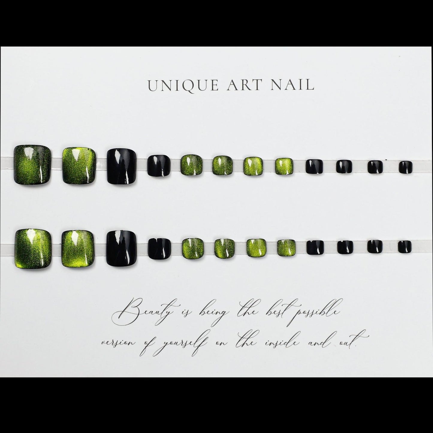 Green Press on Toenails Short Square Fake Toe Nails Shiny Glitter False Toenails Jelly Gel Glue on Nails Bling Glitter Acrylic Toe Nails Glossy Stick on Nail for Women Girls 24 Pcs