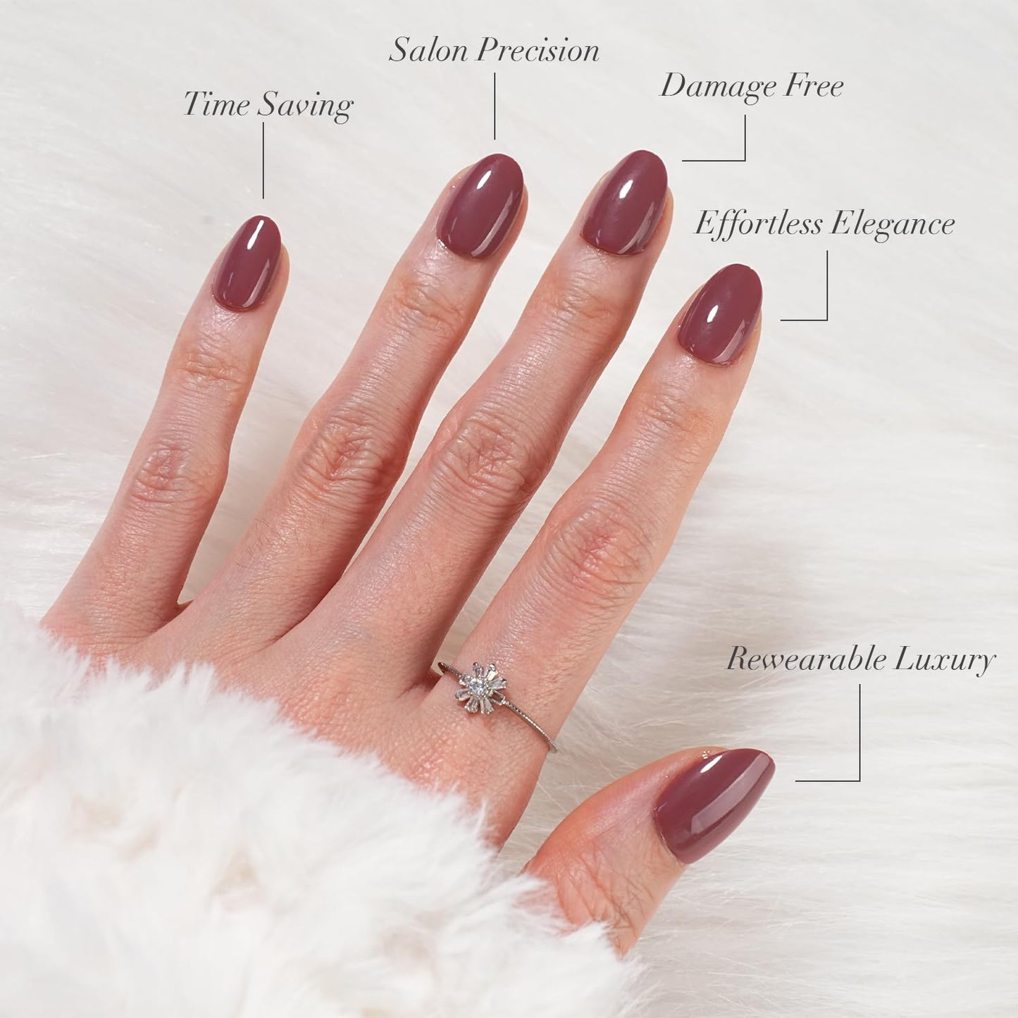 SXC Cosmetics Press On Nails - 012 Mocha Muse | X5 Signature Series - XS Almond X-Pro Tips Fake Nails, Salon Quality Nails 16 Sizes - 160 pieces Nail Kit with Glue