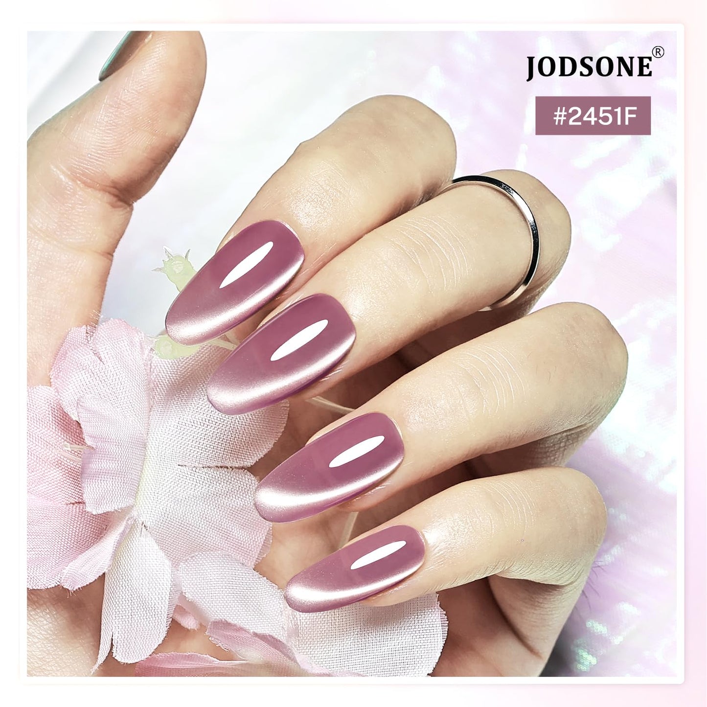 JODSONE Cat Eye Gel Nail Polish Set Red Brown Collection 6 Colors for Holographic Glitter Cat Eye with Magnet Gift for Girls at Home Salon Design